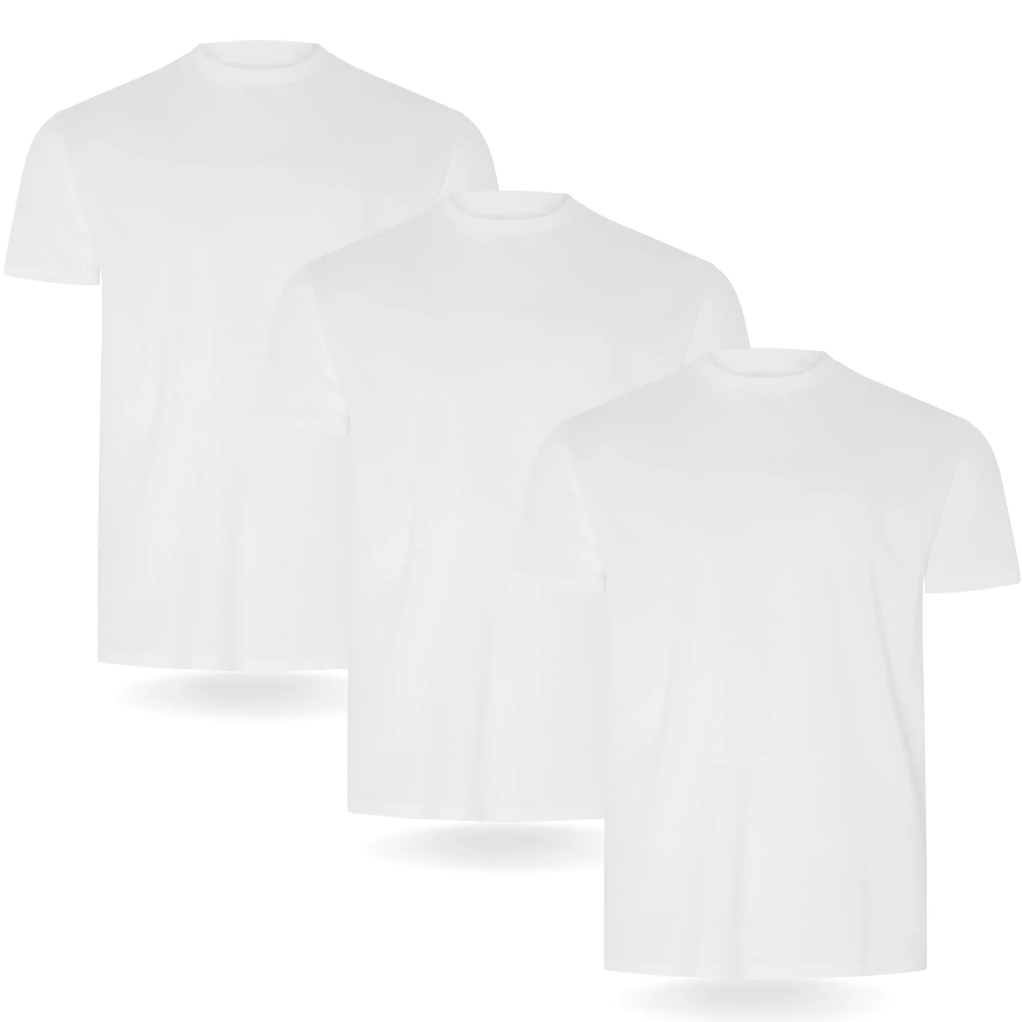 FM London Confezione da 3/5 Maglietta da Uomo, T-Shirt Premium con Design Leggermente Aderente, Maglietta Super Morbida Realizzata in Cotone 100%, Bianco (3 Pezzi), L