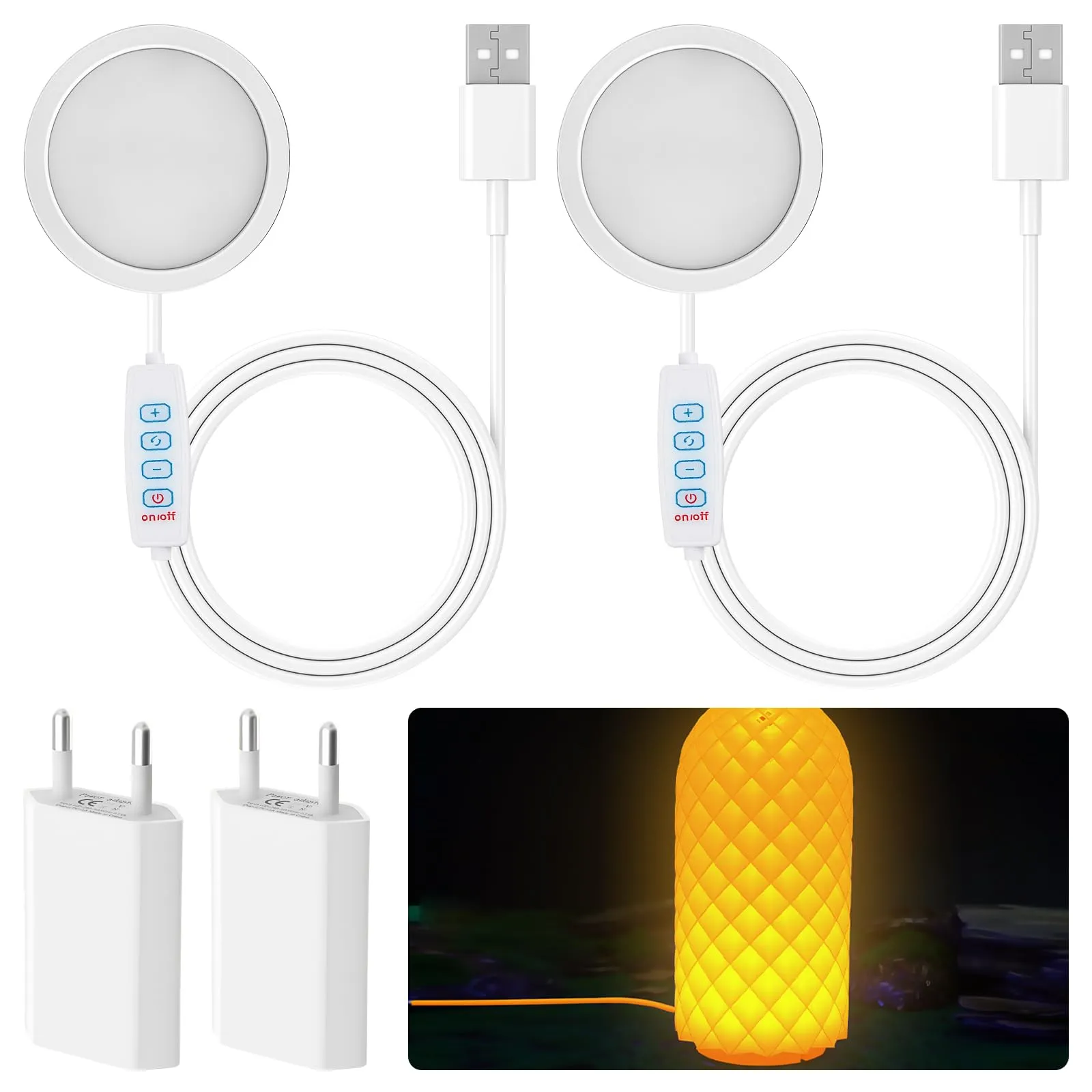 Kit di 2 lampadine a LED per stampante 3D Bambu Lab A1/A1mini/P1S/P1P/X1C, 3 W Bambuolab 3D accessori per stampanti creative, kit di luci a LED fai da te, modelli di luce notturna 3D, accessori per