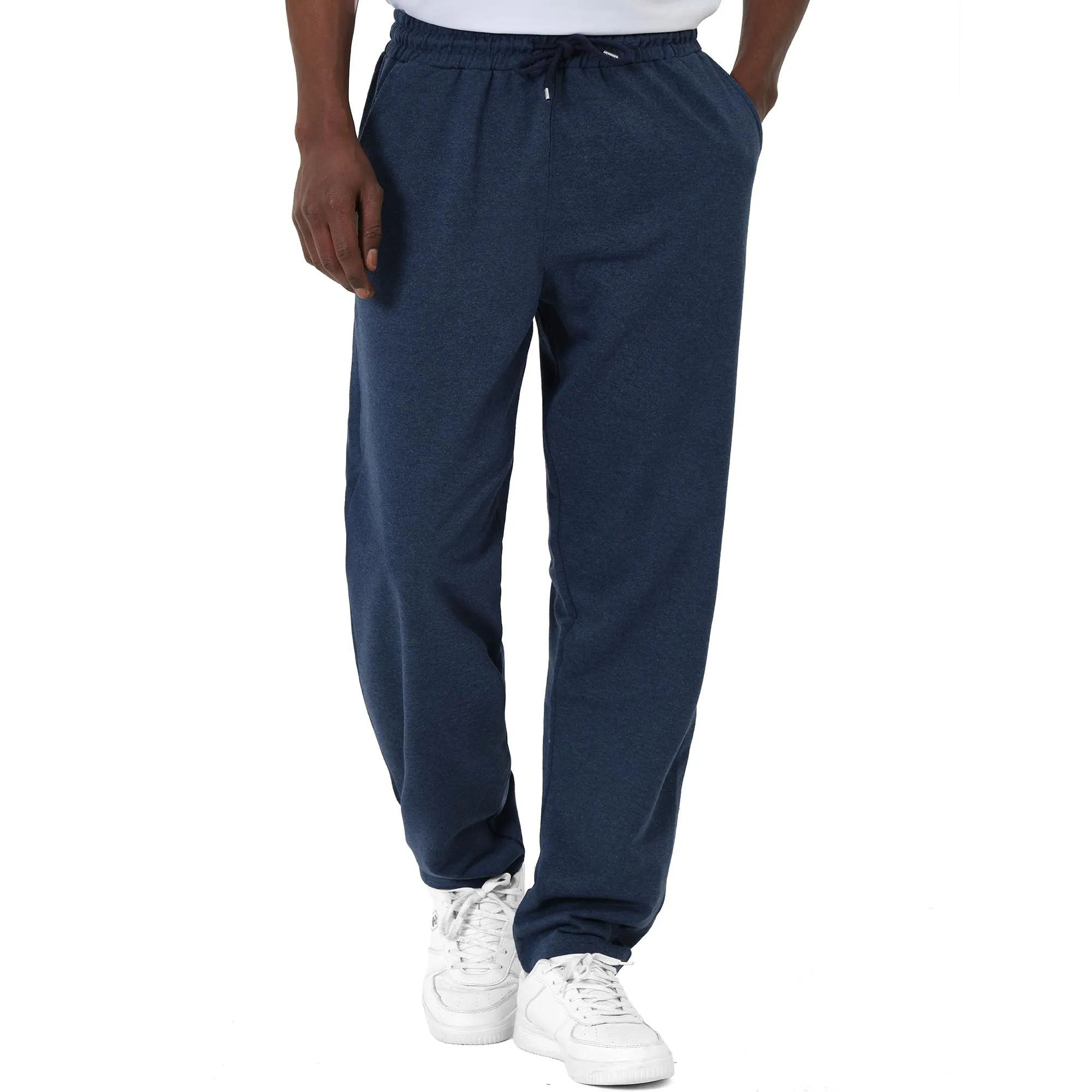 ROSS CAMP Pantaloni da Jogging da Uomo - Pantaloni Sportivi da Uomo Lunghi in Cotone, Pantaloni da Allenamento per Il Tempo Libero, Jogger da Viaggio Moderni (Blu Navy, L)