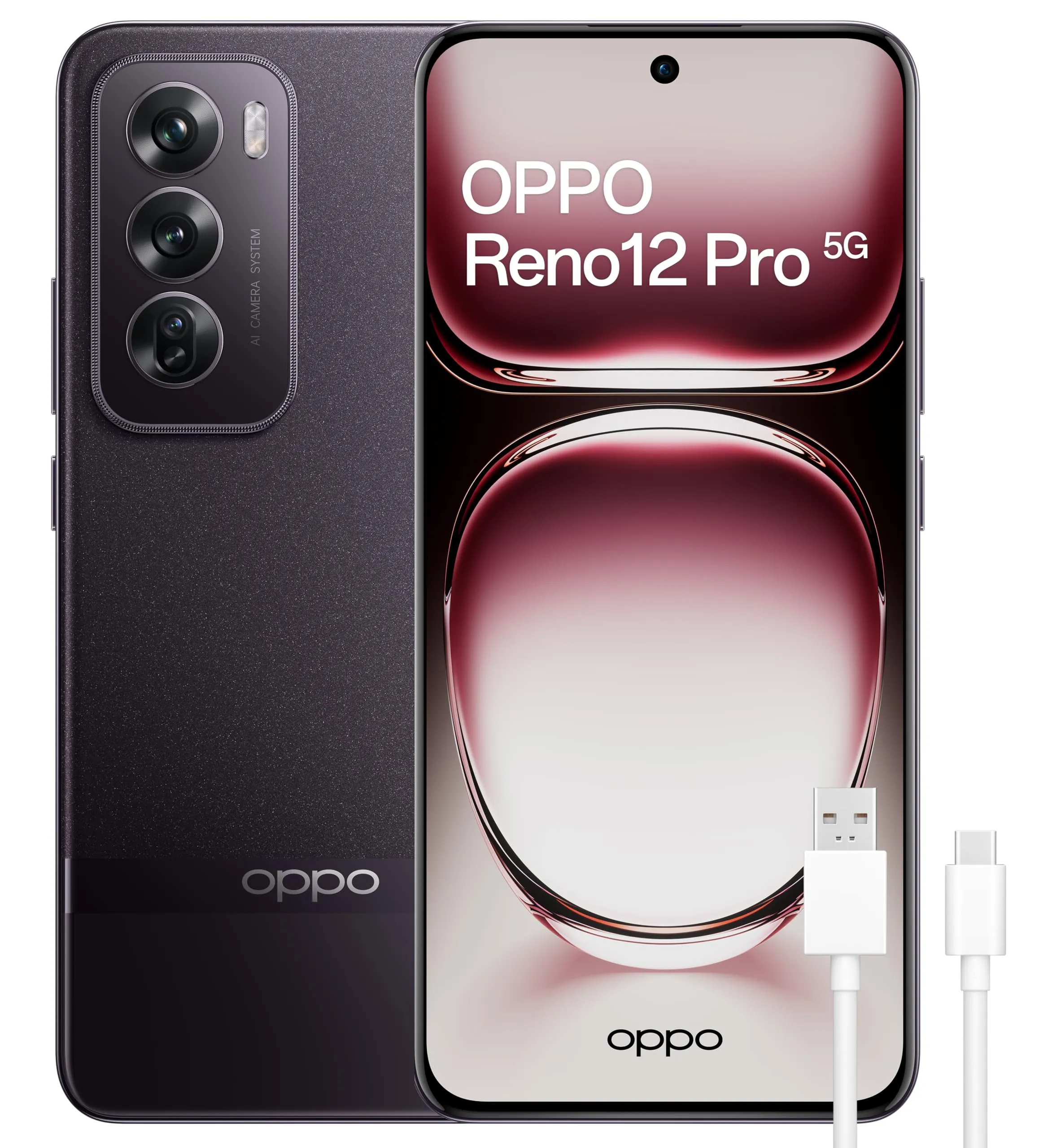OPPO Reno12 Pro 5G - Smartphone sbloccato con IA, 24 GB (12 GB+12 GB) +512 GB, display 3D AMOLED 6.7", fotocamera 50 +8 +50 MP, Android, video 4K, batteria 5000 mAh, ricarica rapida 80 W - Nebula