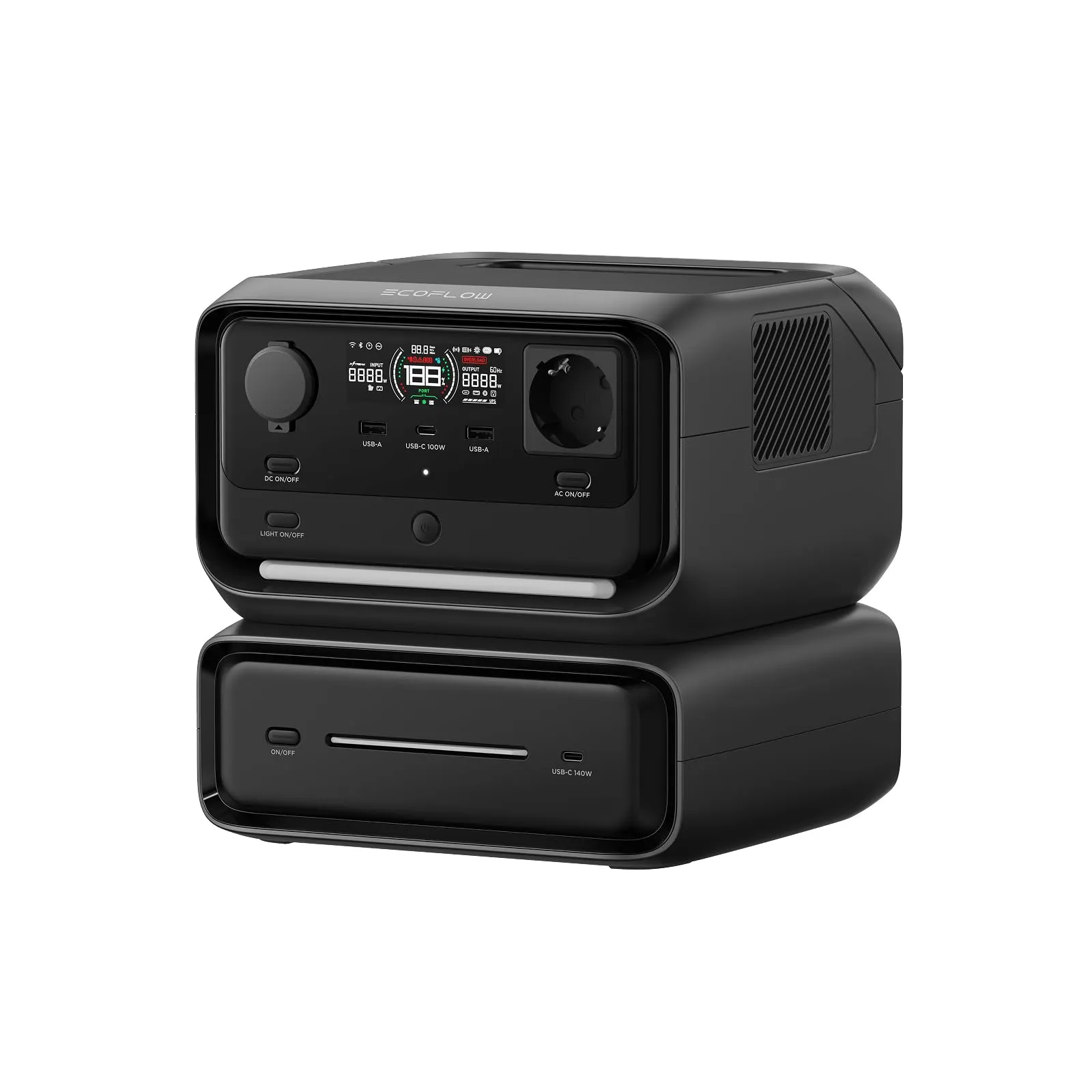 EcoFlow Centrale elettrica portatile RIVER 3 Plus, batteria LFP 286Wh, uscita 1200W, autonomia 16 ore per apparecchi <100 W, espandibile a 858 Wh, UPS <10 ms, generatore solare per campeggio e camper