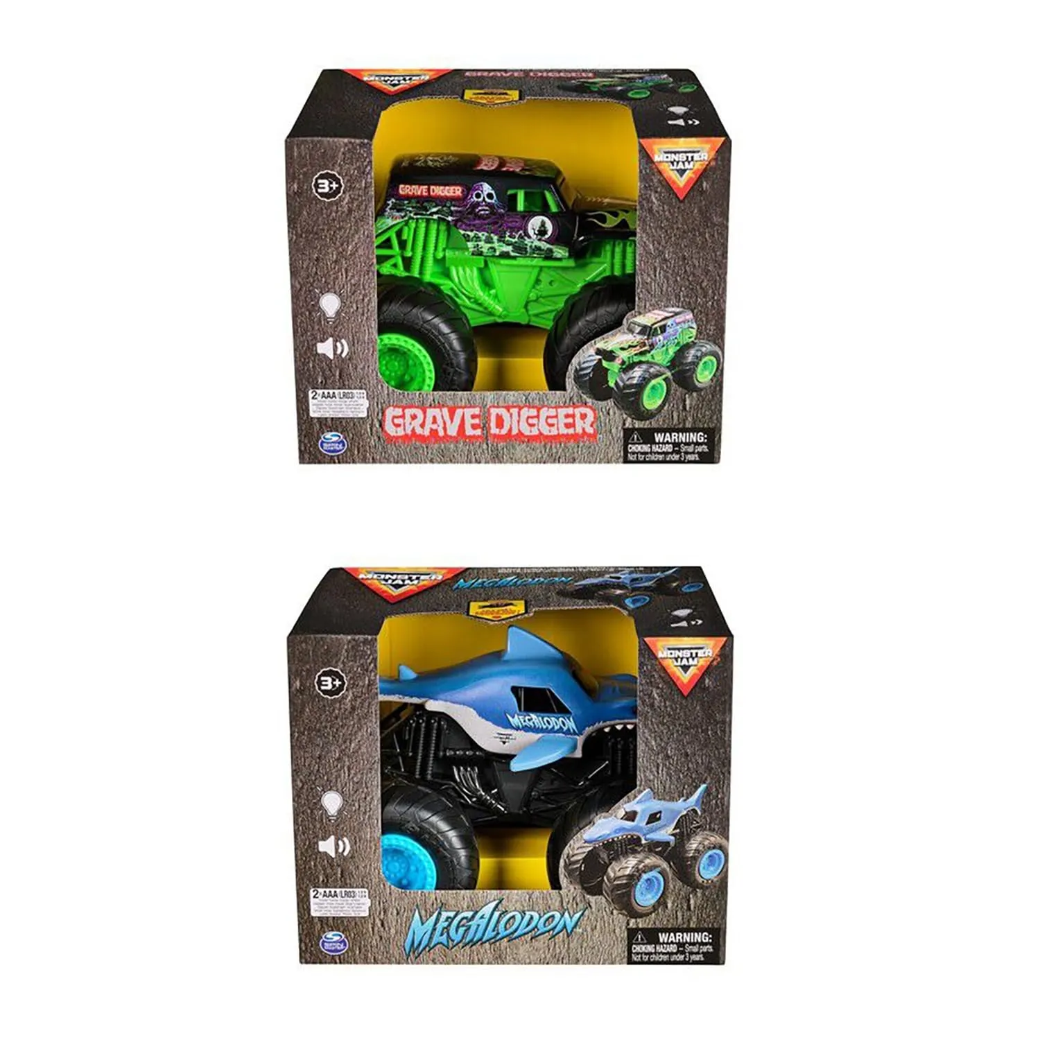 Monster Jam Camion Giocattolo, 1:24 con Luci e Suoni, Uno Solo Tra Grave Digger o Megalodon