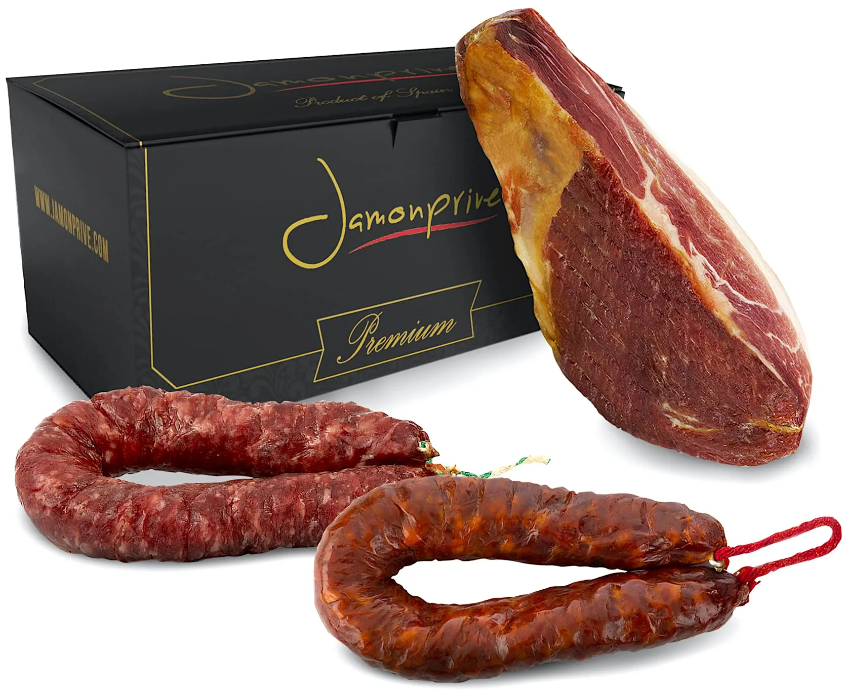 Prosciutto Crudo Serrano Spagnolo Stagionato & Disossato Gran Riserva 1 Kg (Jamon Serrano) + Chorizo Salsiccia 200 gr + Salchichón Salsiccia 200 gr – Jamonprive Premium