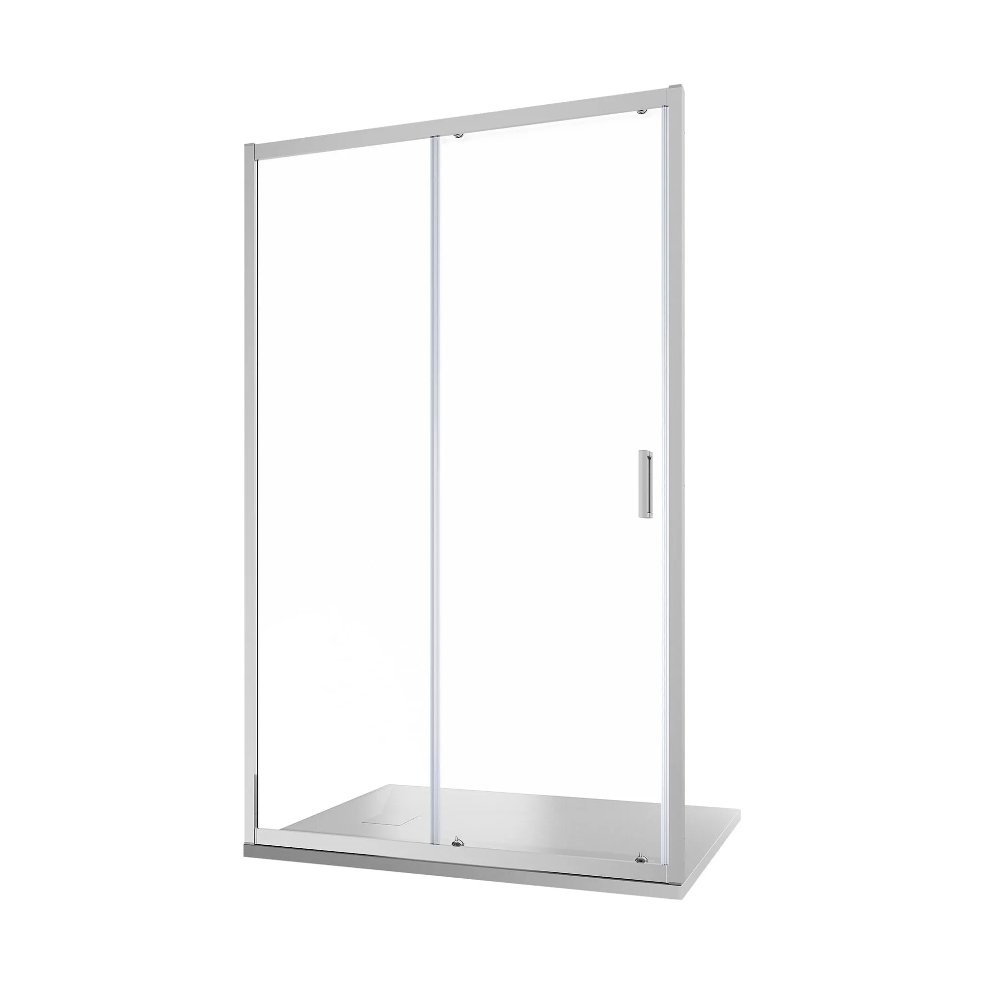 Box Doccia Nicchia 135cm Apertura Scorrevole Vetro Temperato 6mm Trasparente Profili Cromati h185cm mod. Tonga