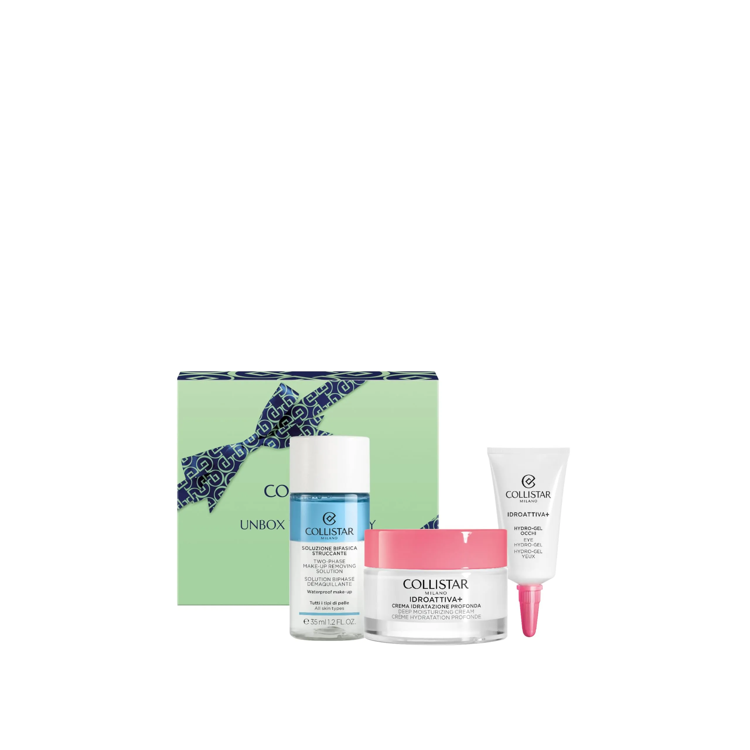 Collistar Cofanetto Viso Idratazione Profonda, Crema Idratazione Profonda 30 ml + Contorno Occhi Idro-Attiva 5 ml + Mini Bifasico 35 ml