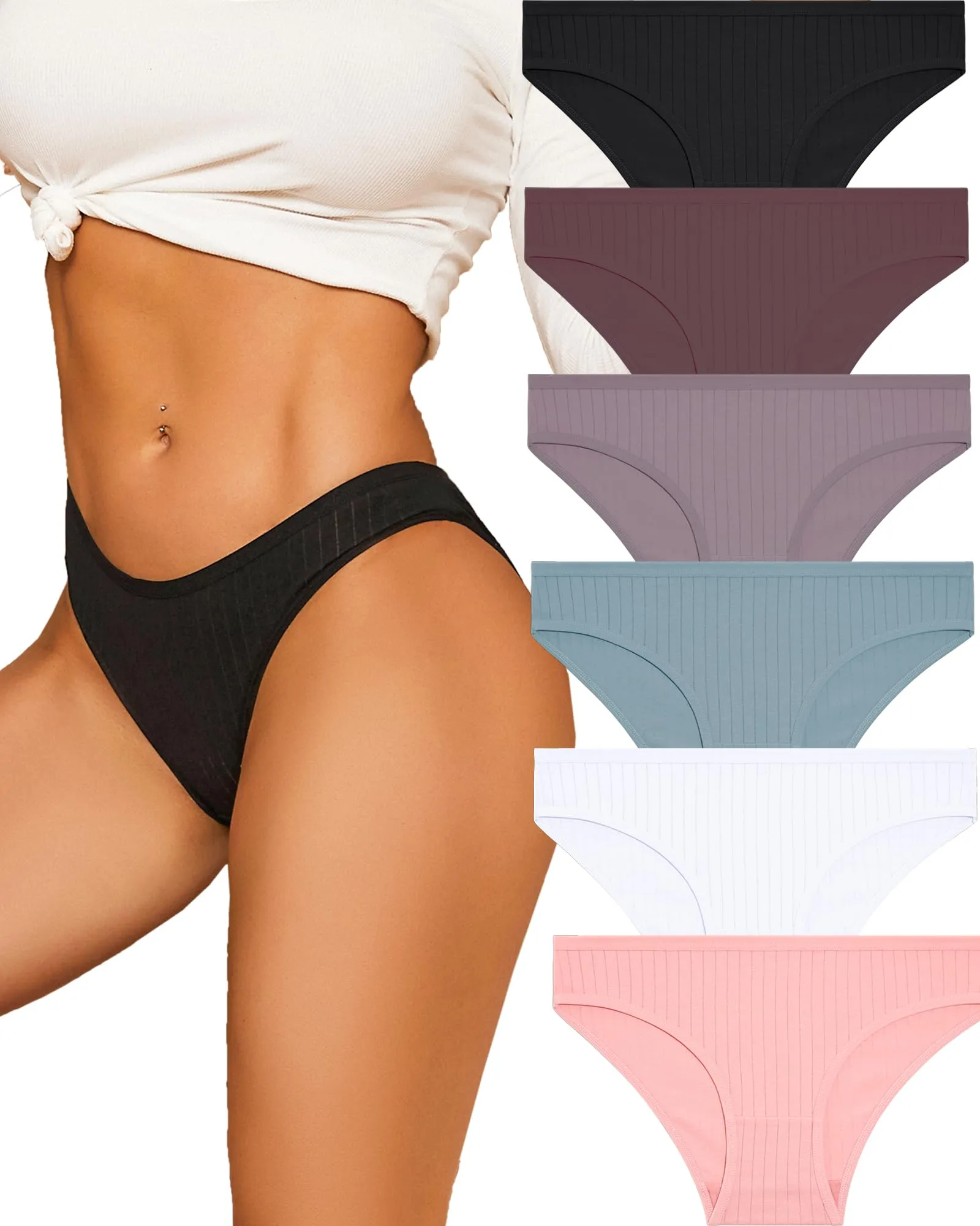 ALL OF ME 6 Pack Mutande Donne Cotone Intimo Donne Scivolare Cotone Donne Scivolare Morbido Hipster Mutandine Sexy Mutande Donne Intimo Morbido Mutande Multipack S-XL...
