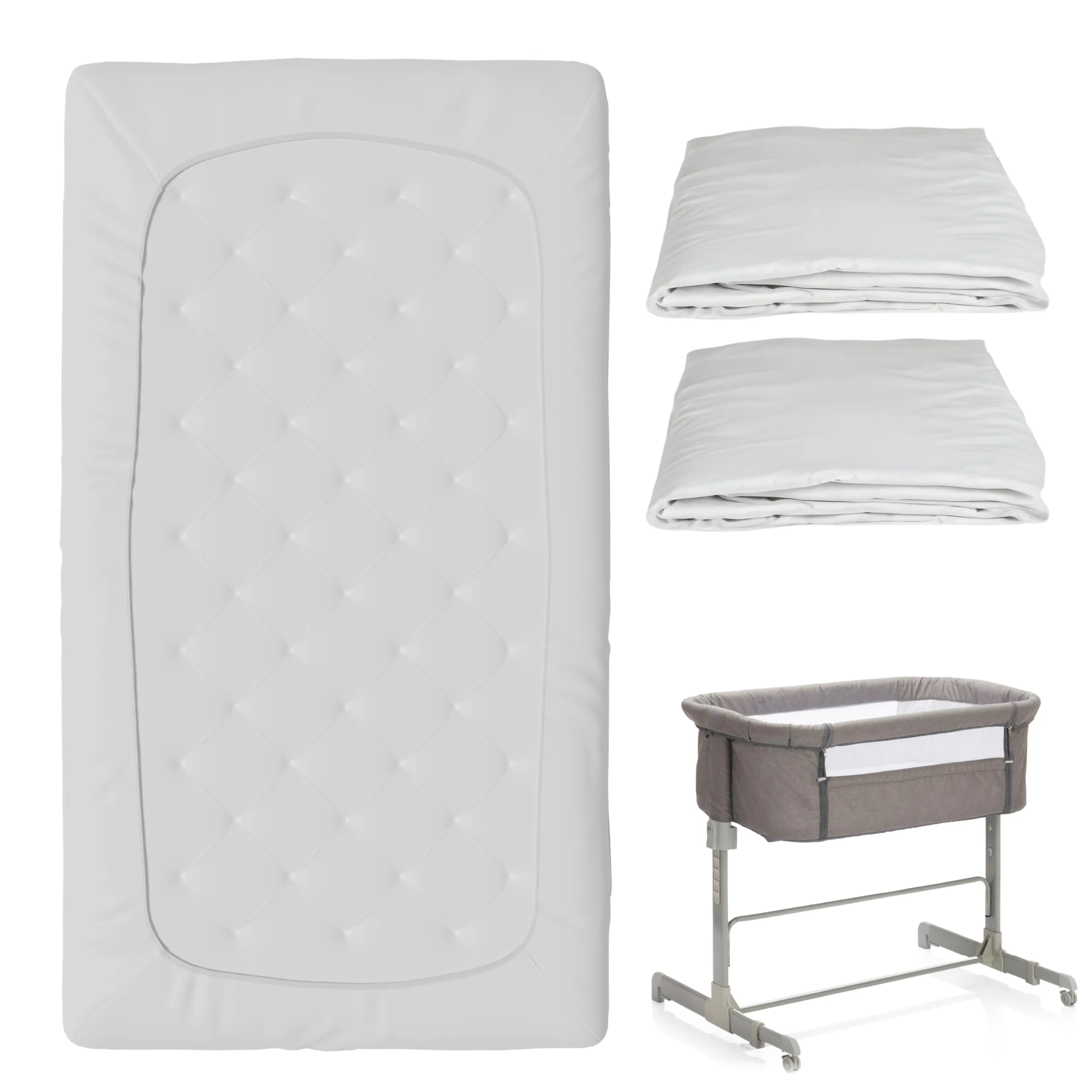 Coprimaterasso Next to Me 60x90 cm – Set 2 Coprimaterassi Culla Traspiranti e Lavabili con Angoli Elasticizzati Antiacaro