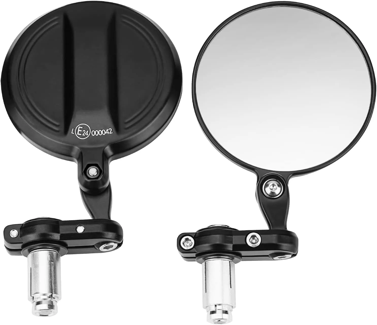 KEMIMOTO Specchietti Moto Manubrio, E24 Omologati Specchietto Laterali Moto, 22mm 7/8" Specchietti Universale Metallici Resistenti Agli Urti per Motociclo Scooter Cruiser, 2 Pezzi