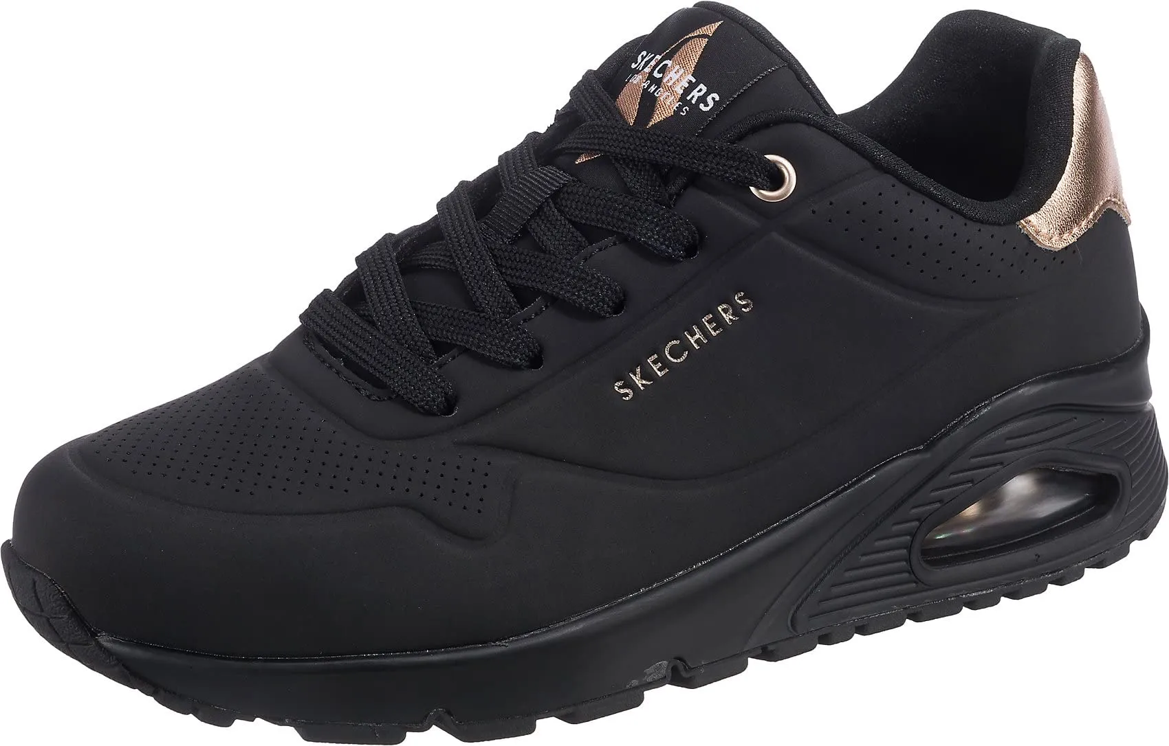 Skechers Uno - Golden Air, Sneakers Donna, Nero Shadow Black Gold, 37 EU