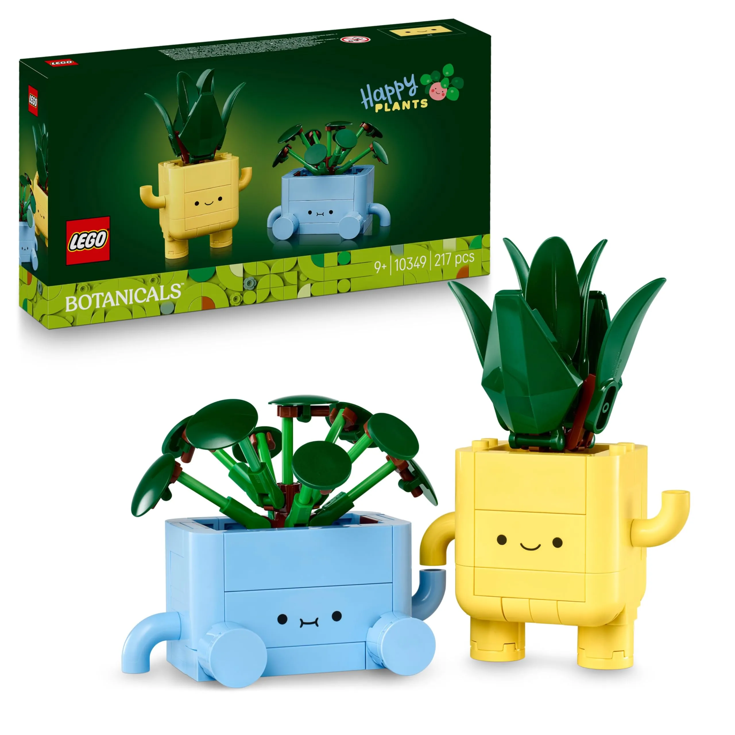 LEGO Botanicals Piantine Felici Giocattolo - Kit di Arti e Mestieri con 2 Piante Artificiali, 2 Vasi di Fiori Colorati e Facce Intercambiabili - Regali per Bambine da 9 Anni Fan della Natura - 10349