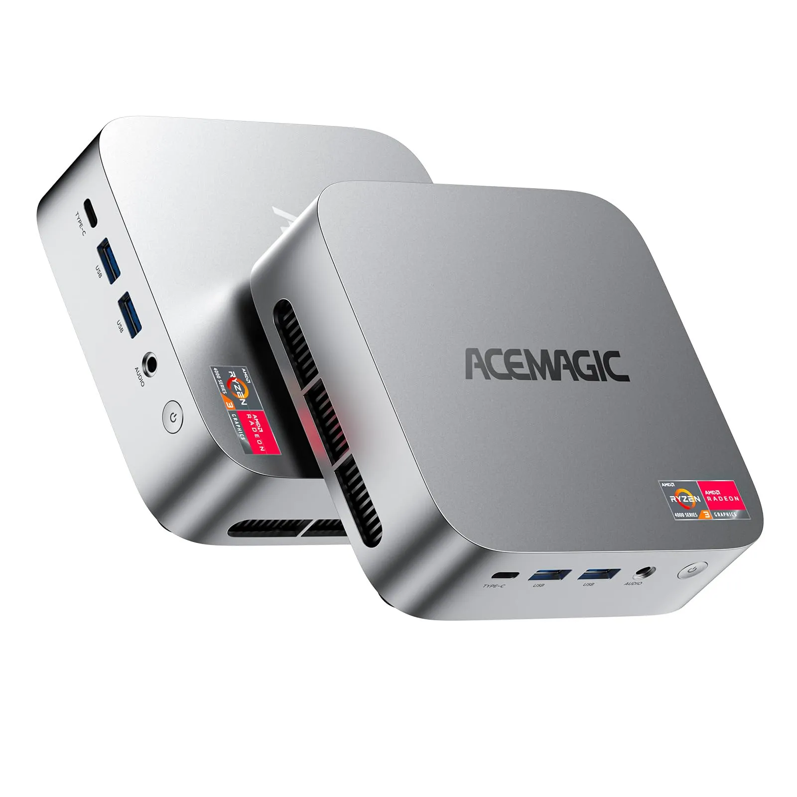 ACEMAGICIAN Vista Mini V1 Mini PC, Ιntel Alder Lake-N95 (Fino 3,4 GHz), 16GB DDR5 256GB M.2 2280 SSD, Mini Desktop Computer Dual Ethernet,4K UHD, per Ufficio