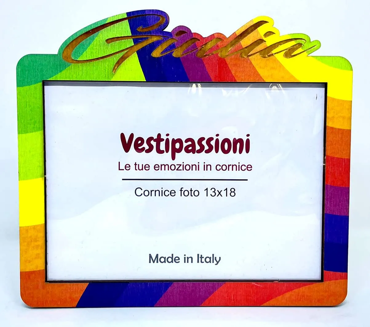 Cornice Portafoto personalizzata con nome inciso foto idea regalo bambini compleanno battesimo cresima comunione nascita bomboniera