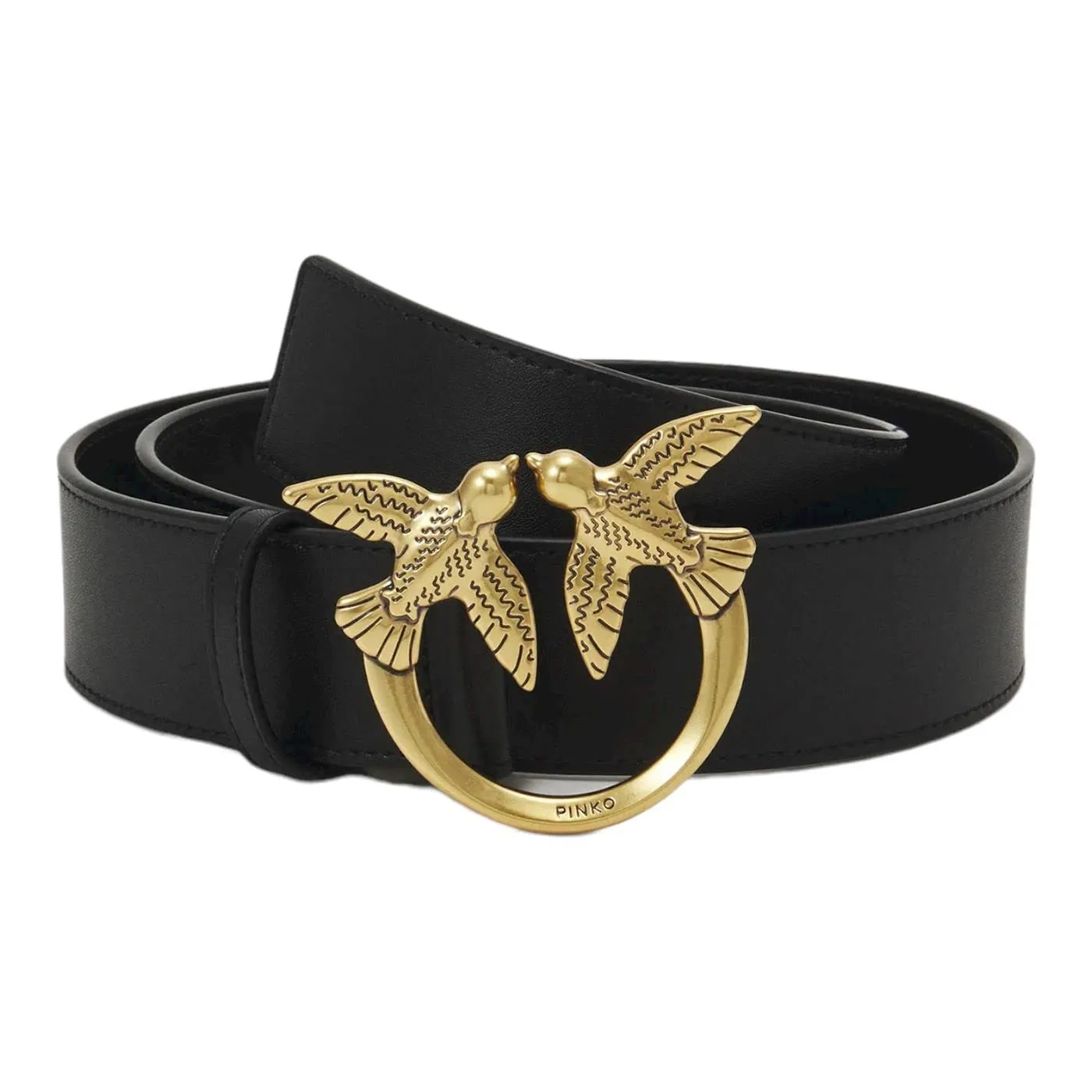 Pinko Love Berry Simply H4 Belt Vite, Cintura Donna, Z99q_nero-antique Gold, S