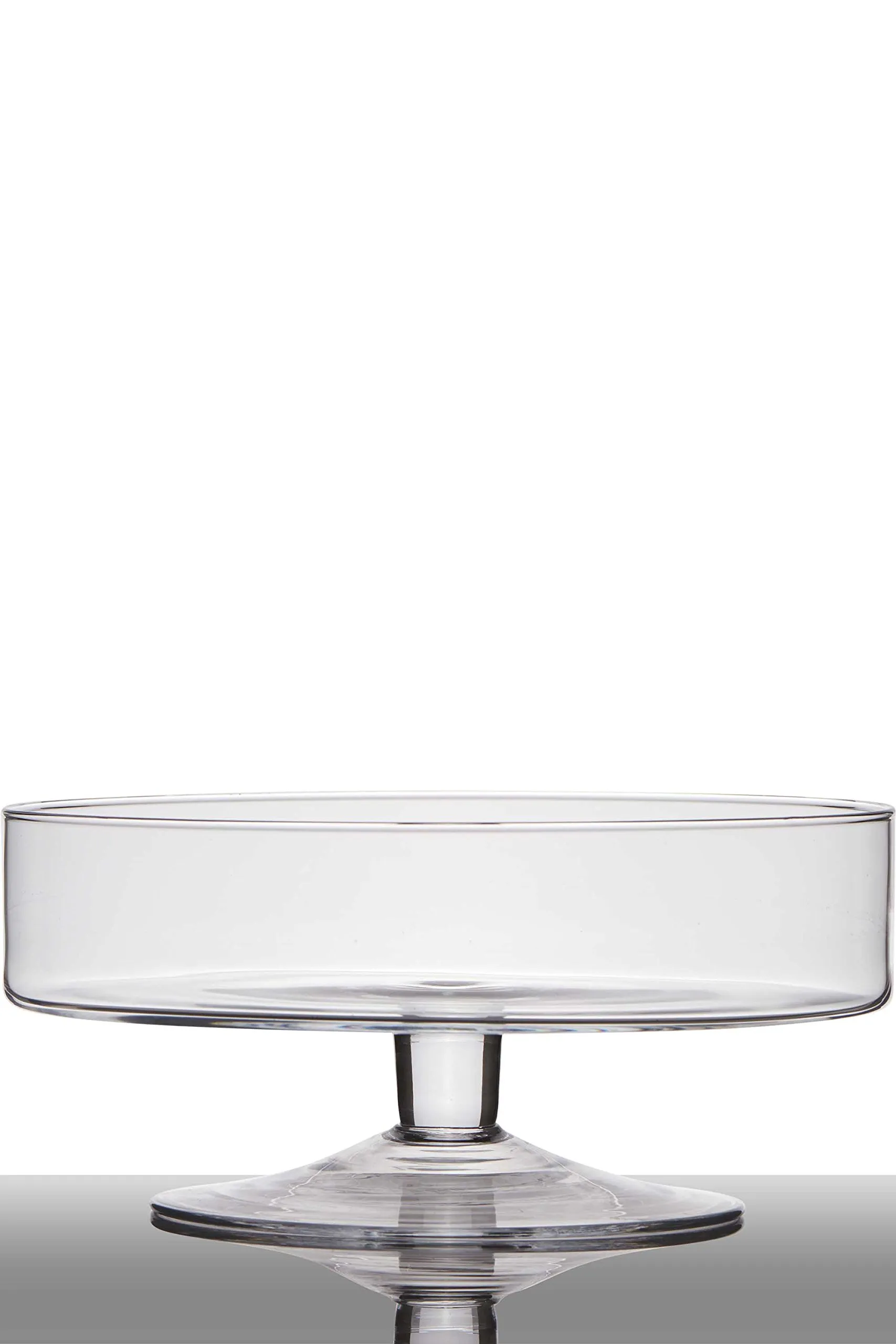 INNA-Glas Ciotola per alimenti CORIE su piede, cilindro/rotondo, trasparente, 13cm, Ø 29cm - Piatto per snack/Vaso in vetro