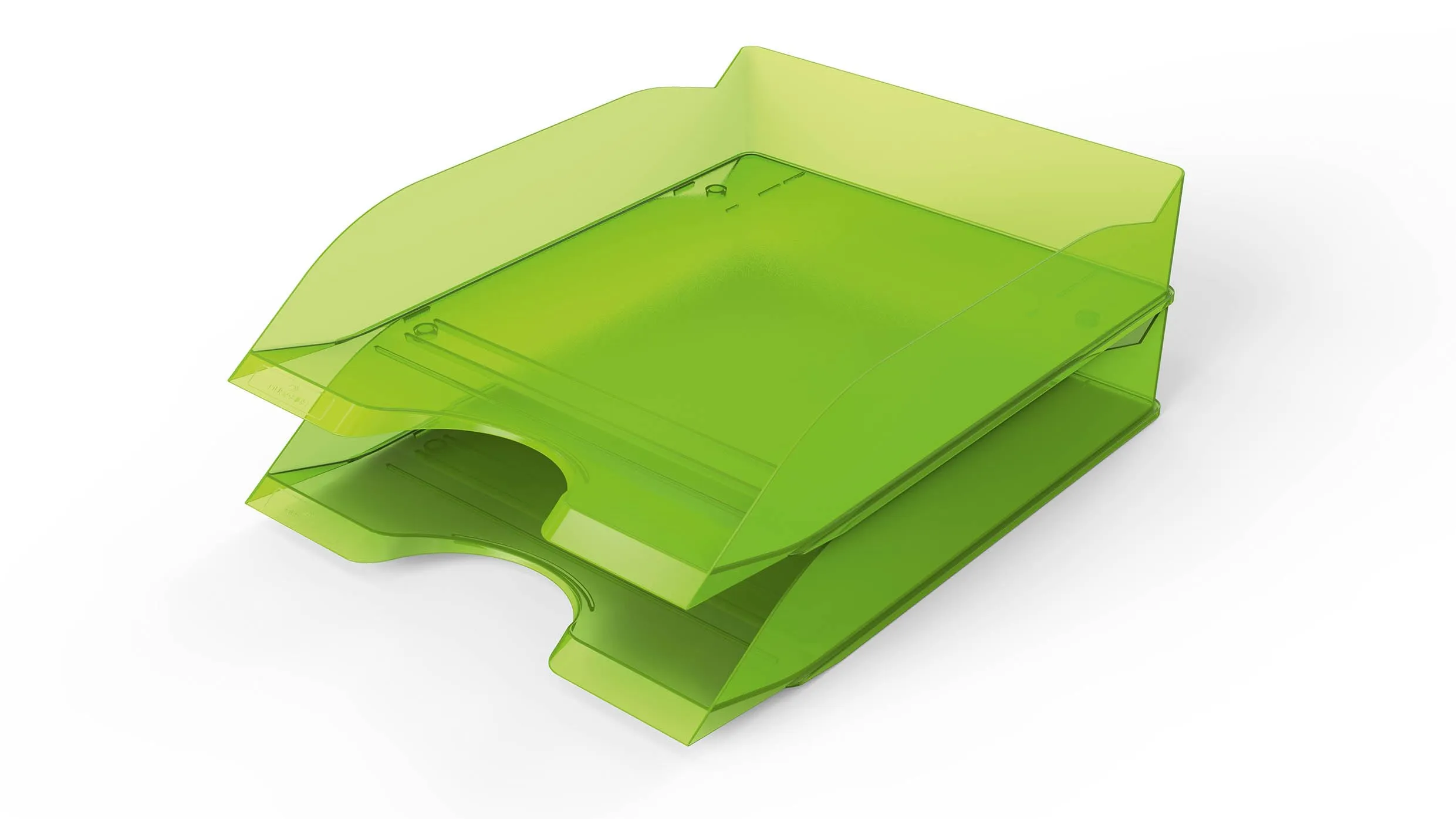 Durable Vaschette portadocumenti da scrivania BASIC A4, vaschette portadocumenti ufficio impilabili, rientranza frontale, 6 pezzi, verde chiaro, 1701674017