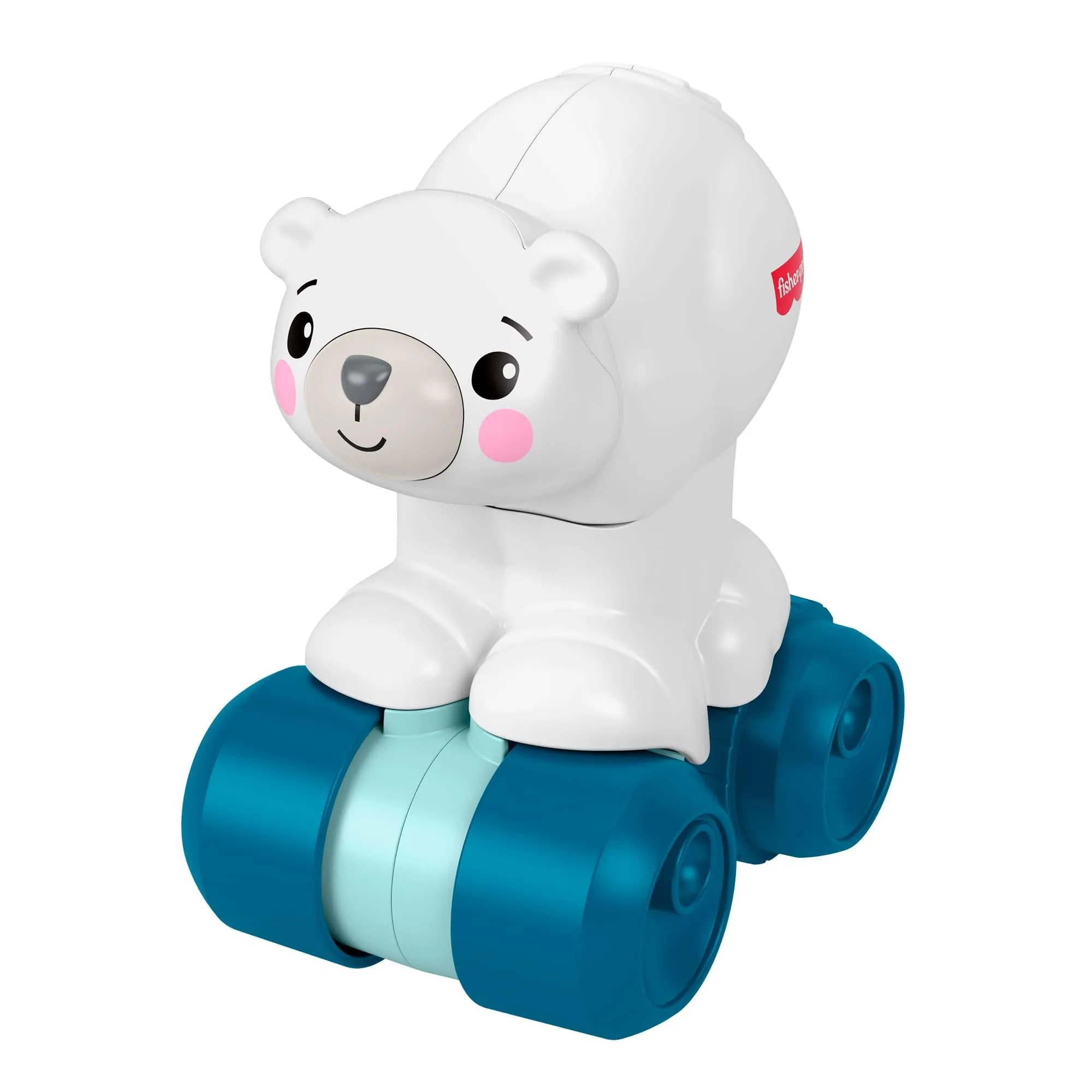 Fisher-Price - Orso Polare Gattoniamo Insieme, veicolo attività che rotola in avanti e con dettagli sensoriali, suoni e ticchettii, giocattolo per bambini, 9+ mesi, JDL63