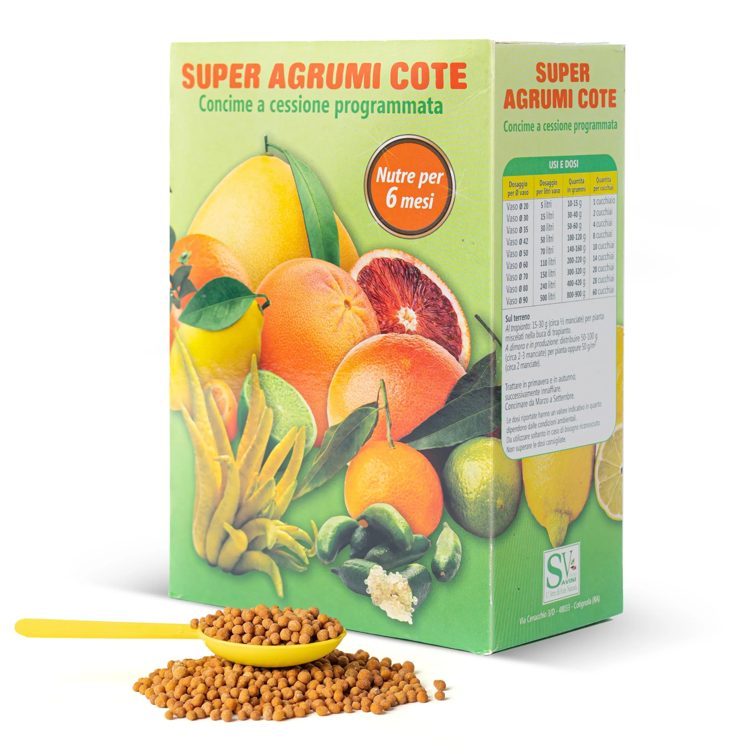 SAVINI VIVAI Concime Agrumi Super Cote Fertilizzante Biologico per Tutte le Piante per Abbondante Produzione Come Limoni Mandarini Arance in Vaso e Pieno Terra Made Italy