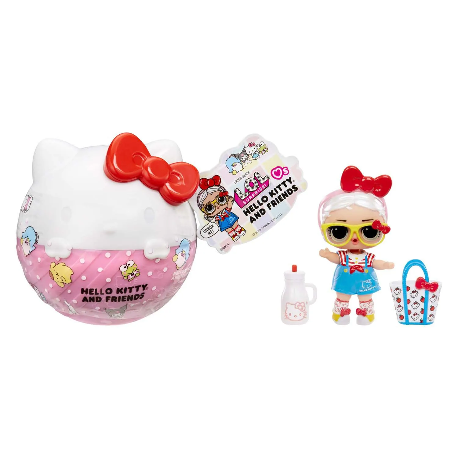 L.O.L. Surprise! Loves Hello Kitty and Friends - 1 bambola con 7 sorprese, assortimento casuale, 8 bamboline in edizione limitata da collezionare, per bambini di età 4+