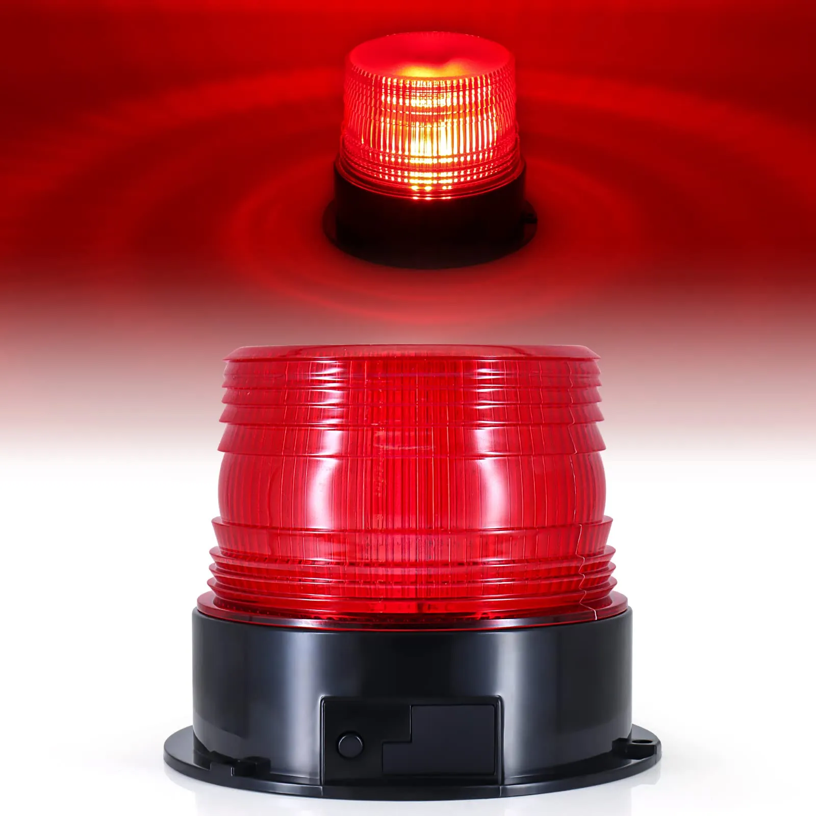 Dinfu lampeggiante a batteria 12V LED lampeggiante senza fili stroboscopica rosso segnalazione lampeggiante di emergenza rosso Luce Rotante magnetica per camion trattore SUV j-eep