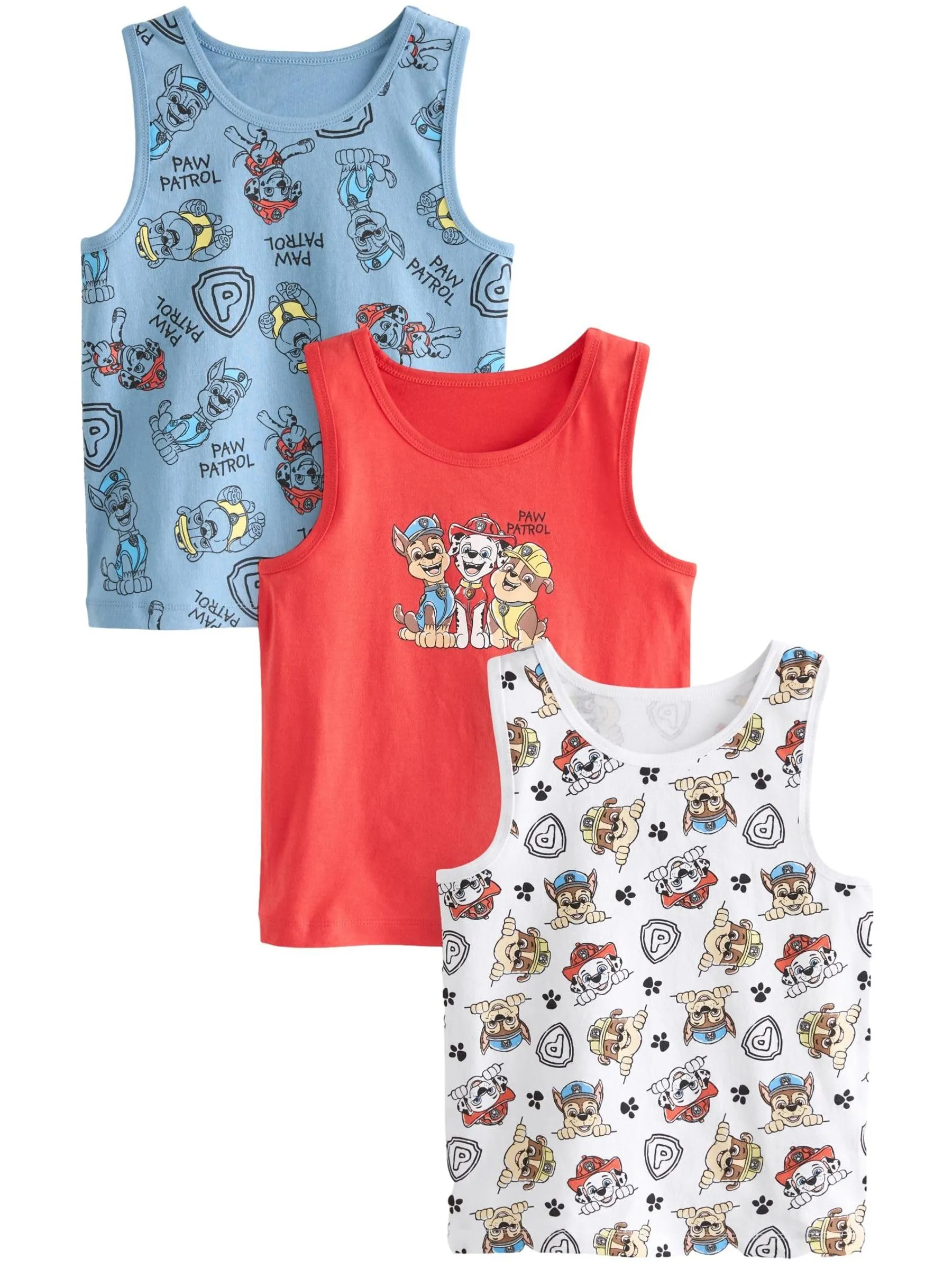 NEXT Confezione da 3 canotte in 100% cotone con licenza Paw Patrol 3 Anni