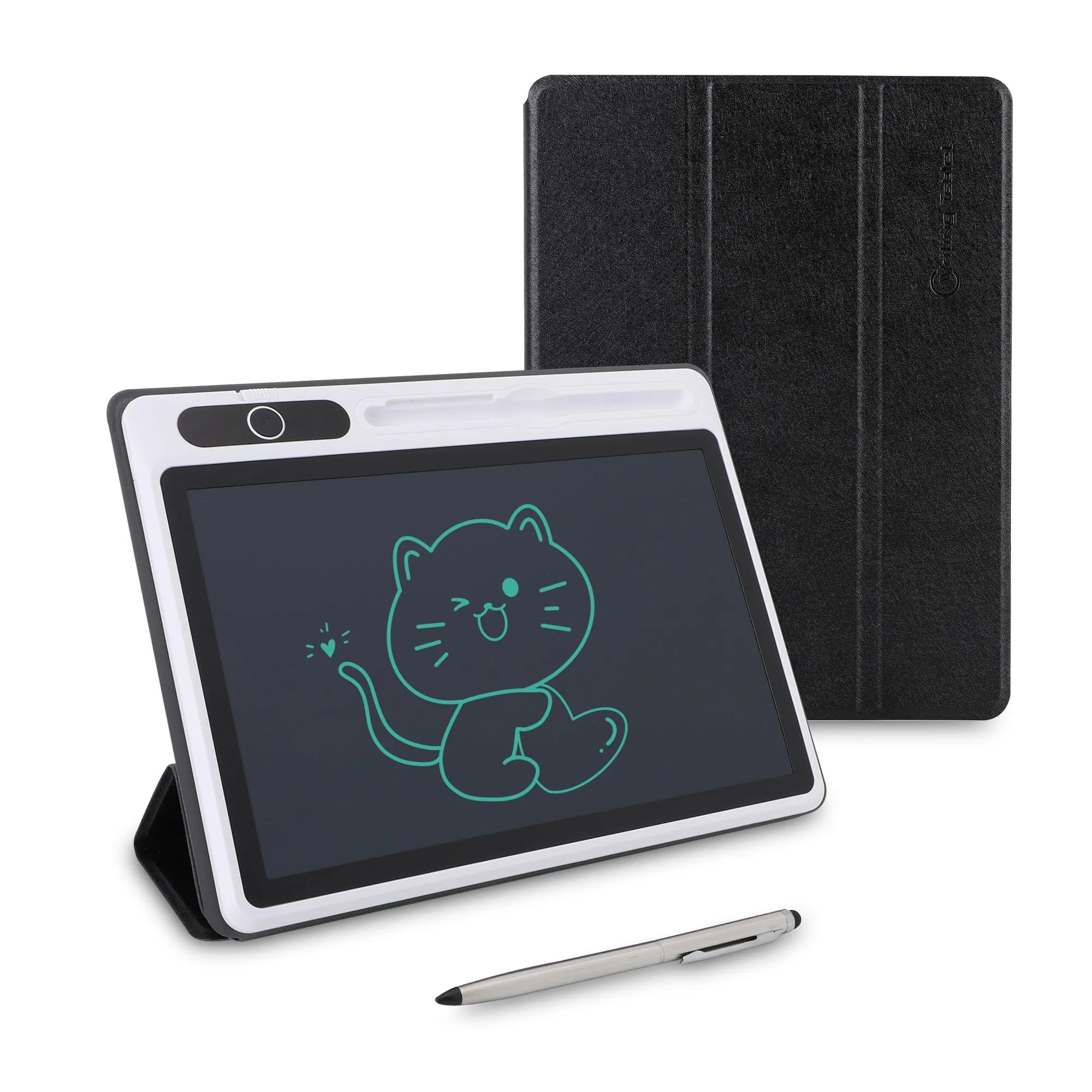 Blocco Note Elettronico LCD, Blocco da Disegno Forniture Aziendali Blocco Note Digitale Tablet Elettronico Notebook Strumento di Pittura a Mano USB 9 Pollici (nero (con Custodia (nero (con custodia