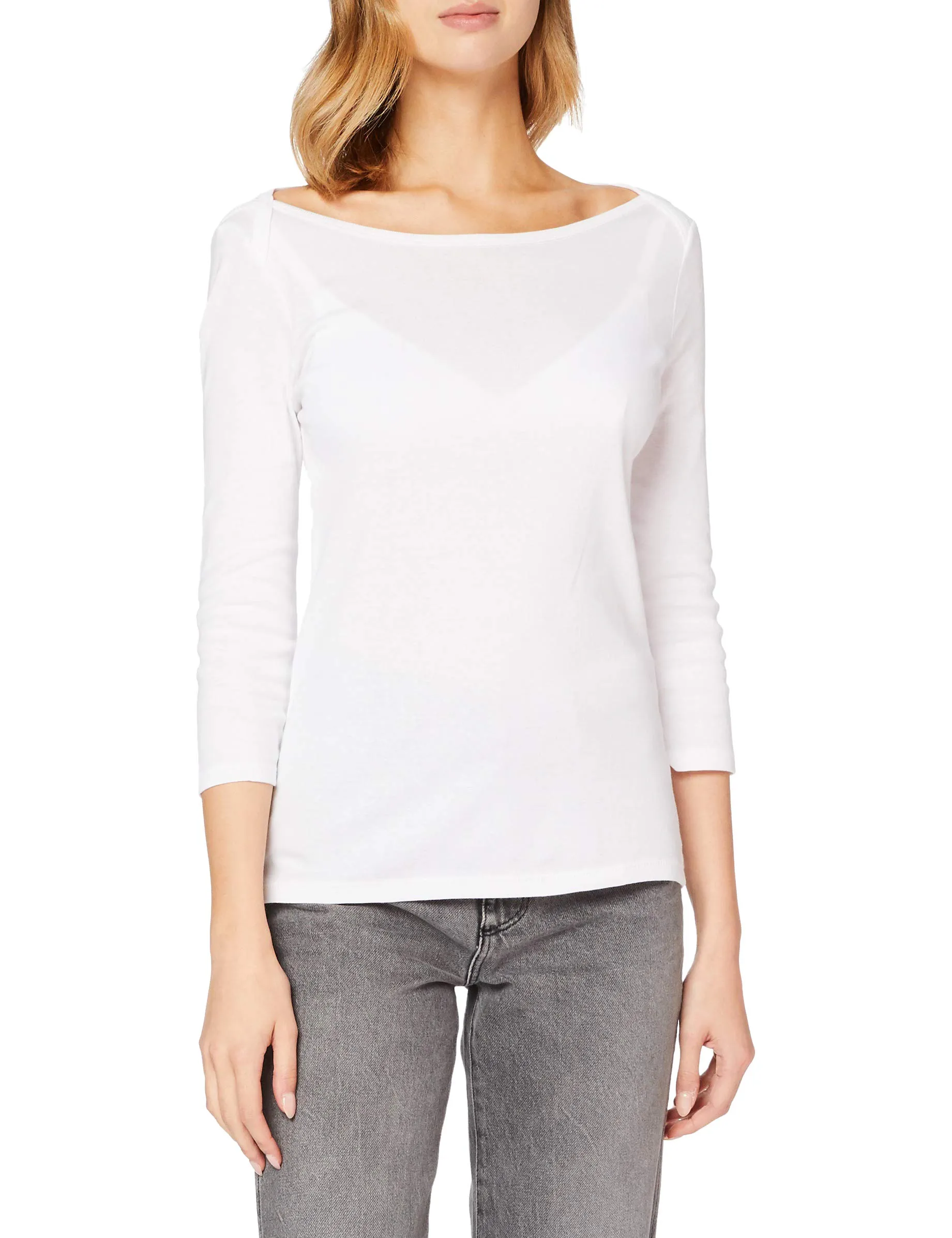 United Colors of Benetton 3ga2e16a1, Maglietta Donna, Bianco Ottico 101, S