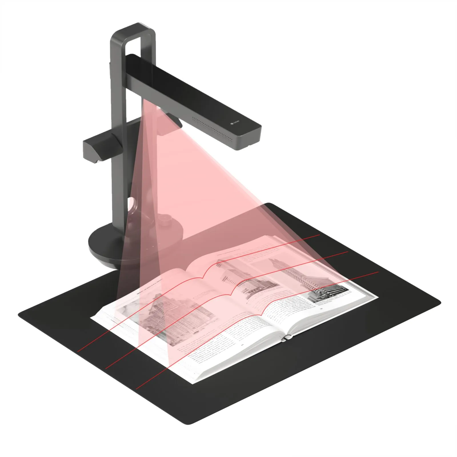 Scanner Portatile per Libri CZUR Aura Pro Scanner per Documenti Max Formato A3 con Lampada con Riconoscimento Multilingua (OCR), Compatibile con MacOS e Windows
