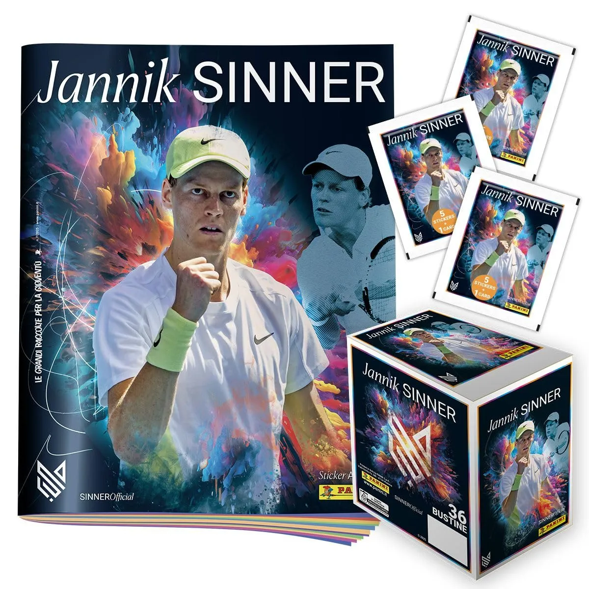 Jannik Sinner Sticker Album - Super Starter Pack Panini [Album + 39 Bustine]
