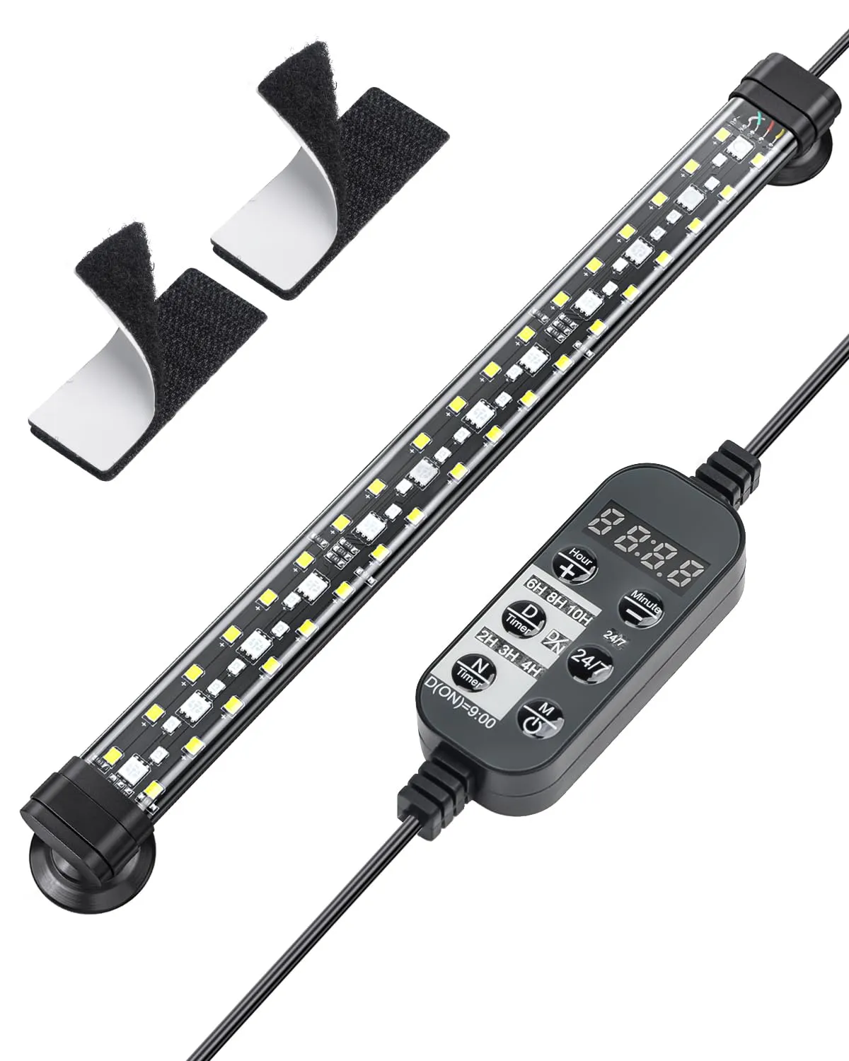 Pawfly 30cm LED Acquario Luce per vasca per pesci 24/7 con spettro completo di luci brillanti bianche blu rosse verdi LED multicolore con modalità D/N Effetti monocolore Timer e luminosità regolabile