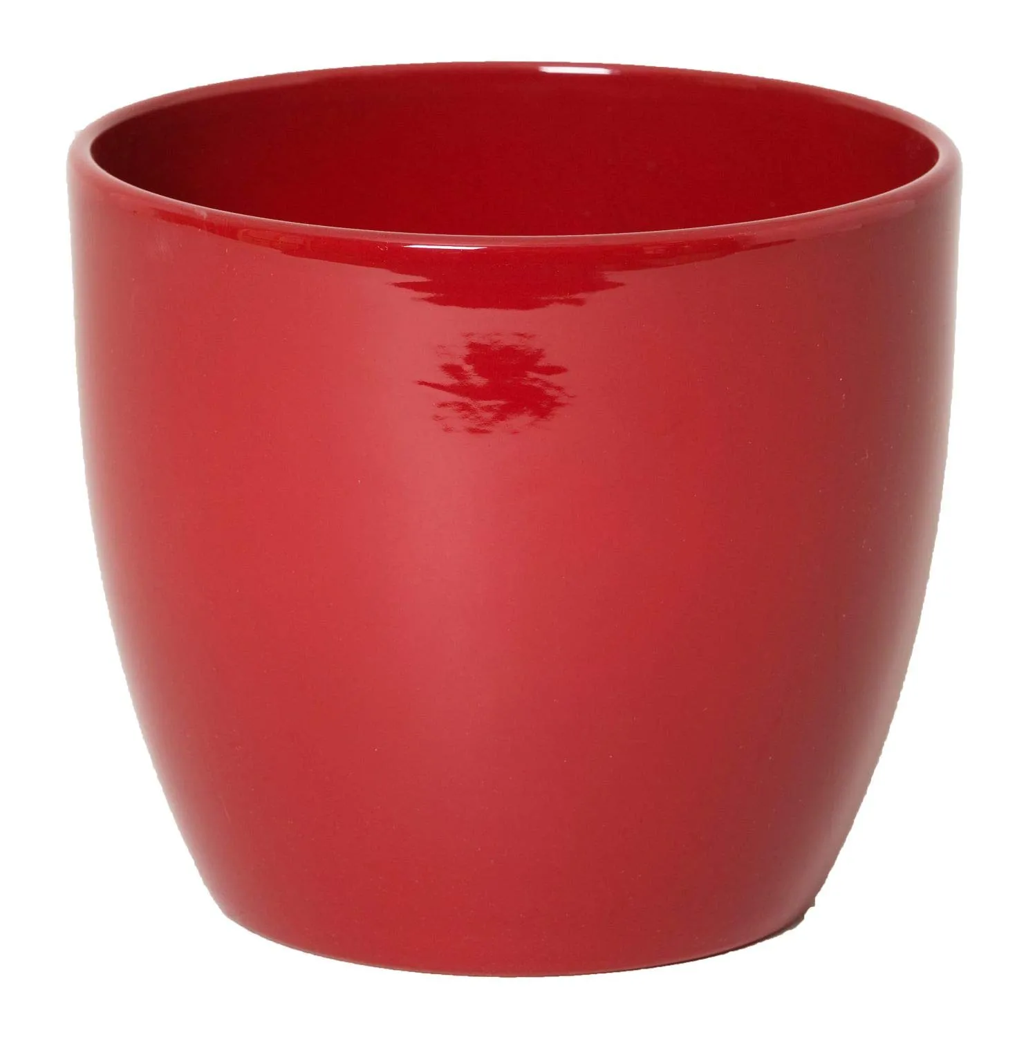 INNA-Glas Portafiori Ceramica, Rosso Vino, 12cm, Ø13,5cm - portapiante da Interno/portavasi