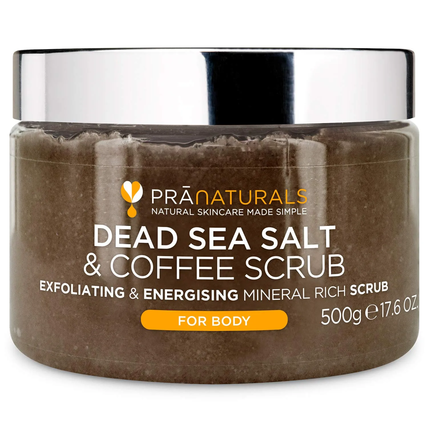 Pranaturals Scrub Corpo Rivitalizzante ai Sali del Mar Morto 500g, Esfoliante e Nutriente, Ricco di Minerali Naturali, Ideale per Tutti i Tipi di Pelle
