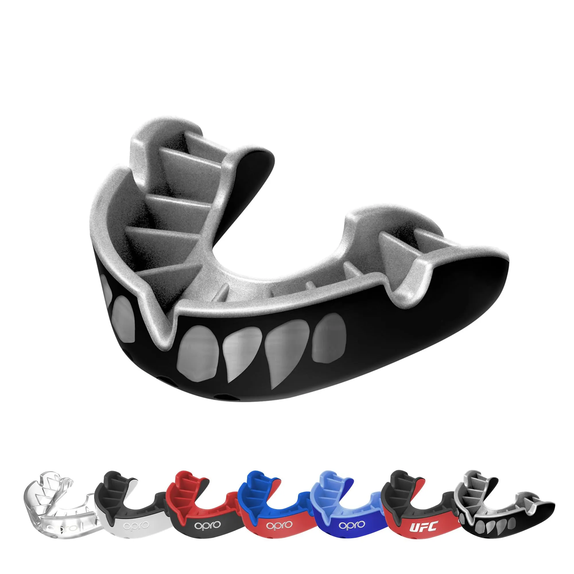 OPRO Paradenti Livello Argento – Aderenza Essenziale – Paradenti per Boxe, MMA, Rugby, Hockey – Protezione Dentale per Adulti e Bambini – Facile da Modellare – Con Garanzia Dentale