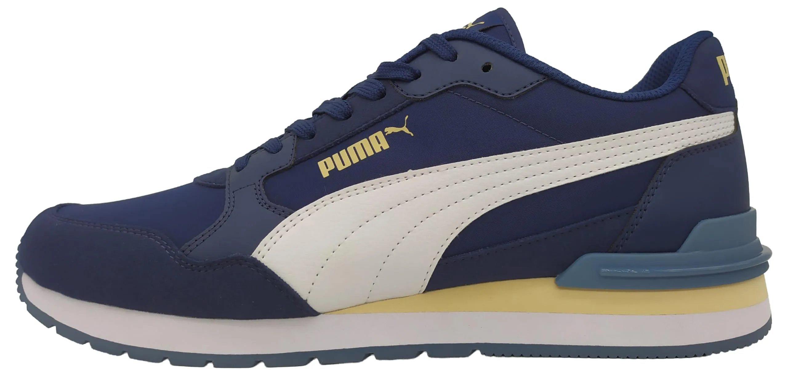 PUMA St Runner V4 NL, Scarpe da Ginnastica Unisex-Adulto, Tela Bianca Blu persiana, 43 EU