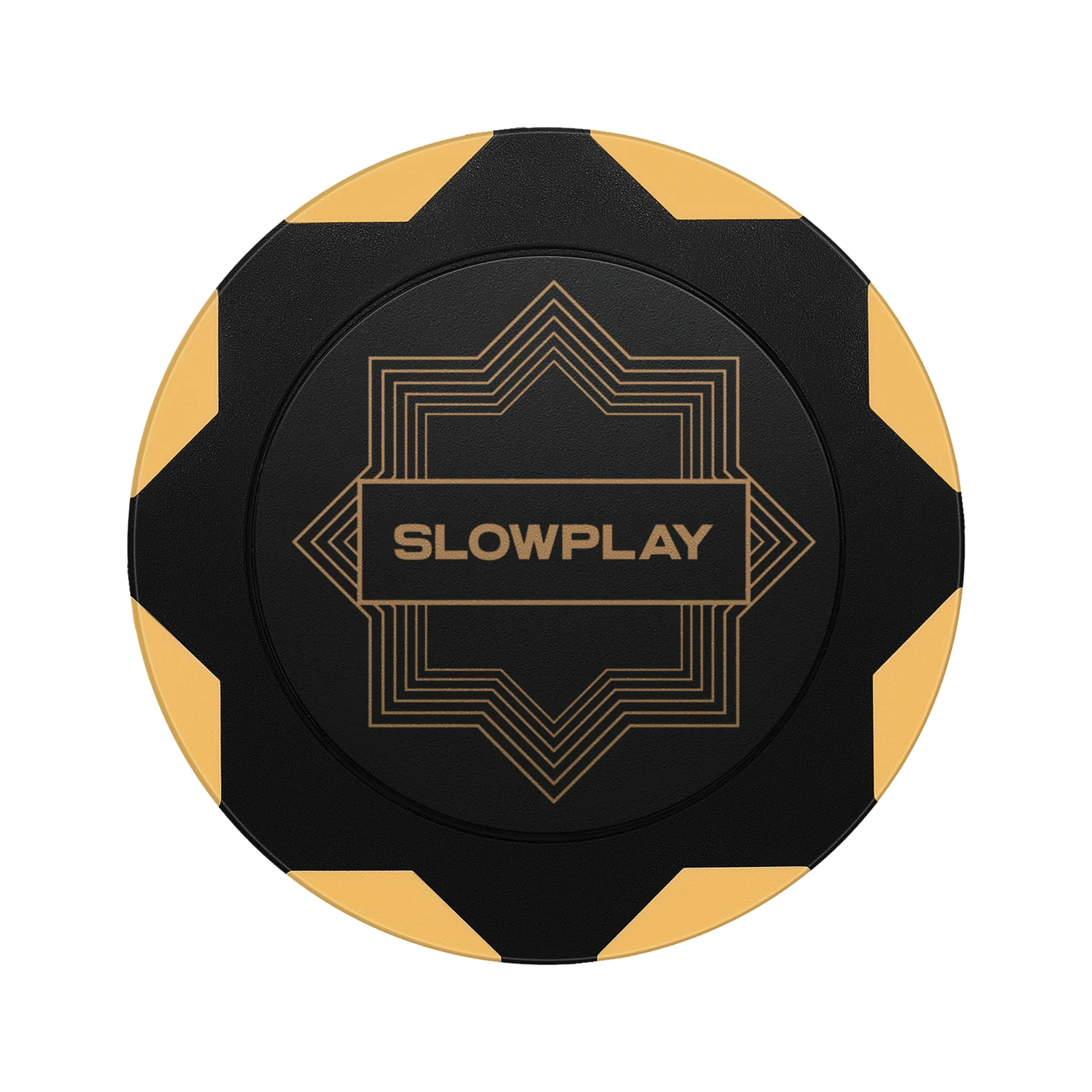 SLOWPLAY Fiches da poker Nash Clay | 50 pezzi di fiches da poker Texas Holdem [senza valore], fiches da poker vuote 14g | Esecuzione e design squisiti (Oro)