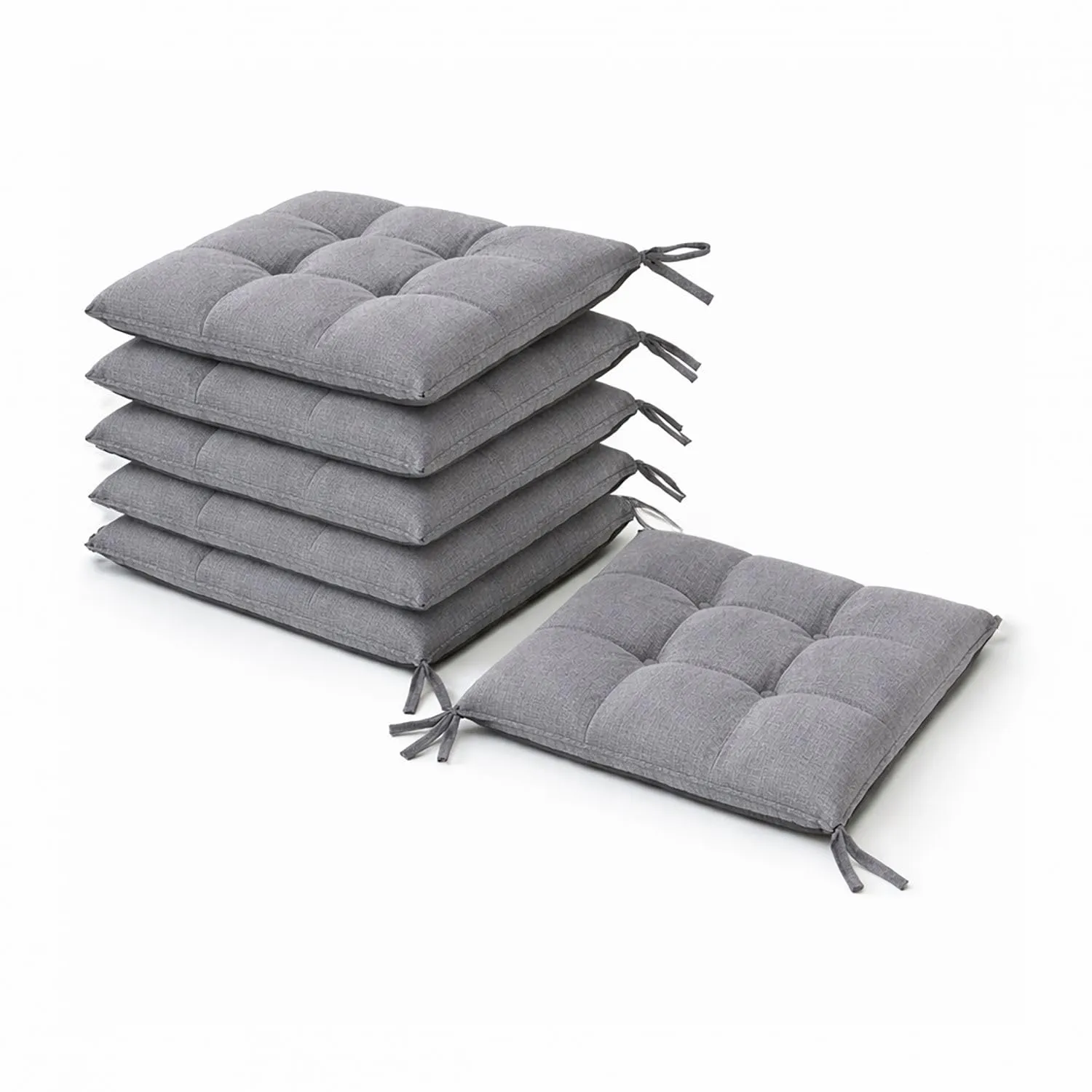 Leonardo Home - set 6 cuscini sedia da cucina double face , cuscino 4 punti con lacci imbottito - cuscini coprisedia da cucina - 100% Made in Italy