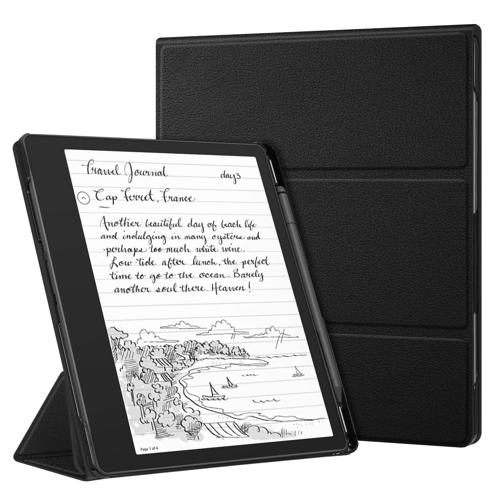 FINTIE Stand Custodia per Kindle Scribe 10,2 Pollici (Modello 2024/2022) con Portapenna - Sottile Leggero Cover Protettiva Case con Auto Sveglia/Sonno per Kindle Scribe 2024, (*Nero)