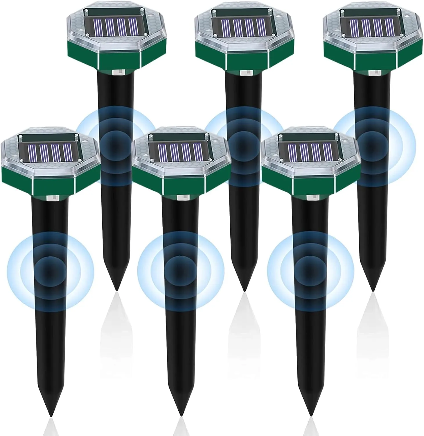 Scaccia Talpe Ultrasuoni Solare 6 Pezzi,Dissuasori per Talpe Professionali,Scaccia Talpa con Impermeabile,Respinge Le Serpente,Gopher per Giardini e Prati