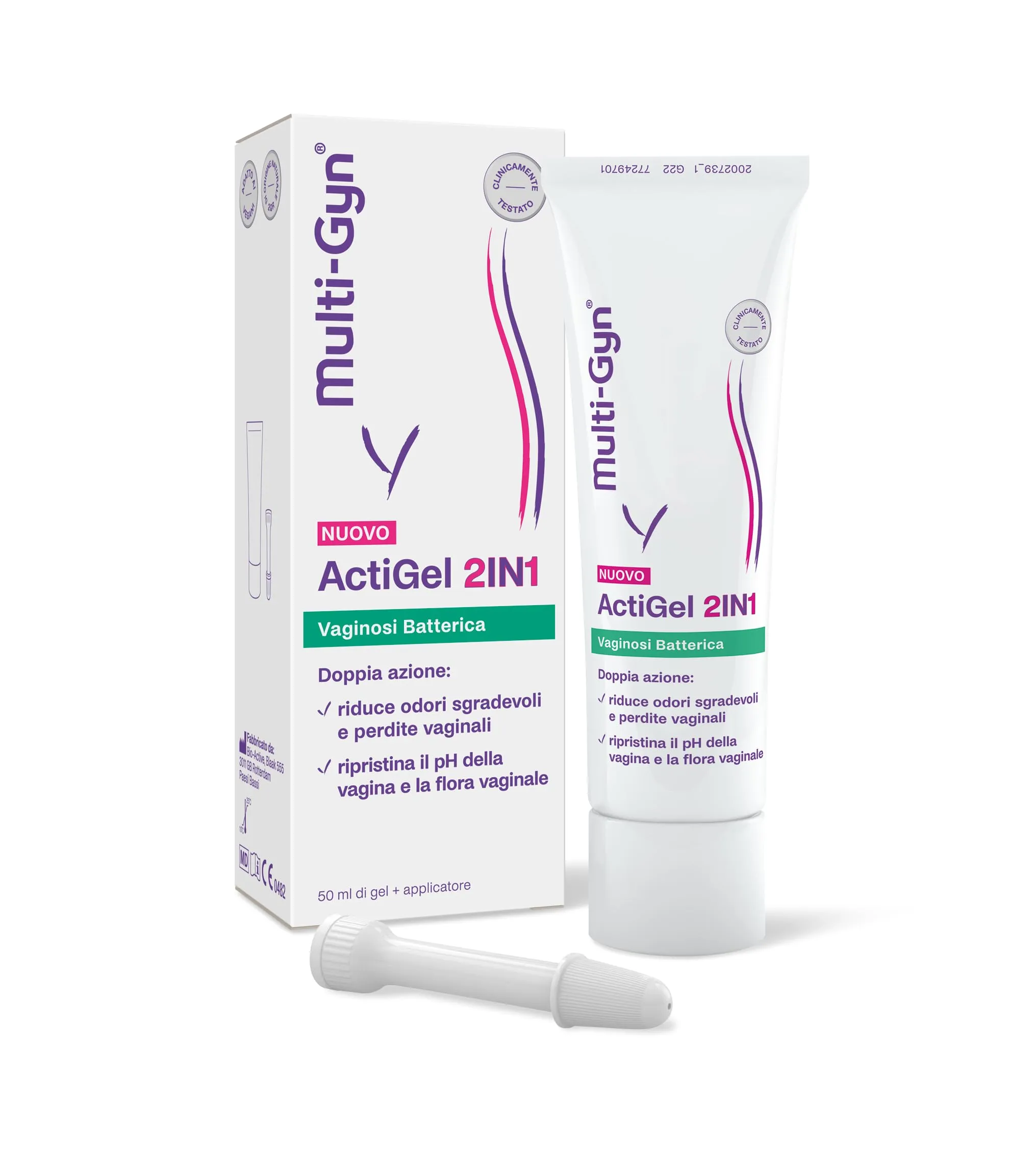 Multi-gyn ActiGel 2-in-1 trattamento della vaginosi batterica (VB), 50 ml + applicatore - Riduce odori e perdite vaginali, per un solievo rapido. Con componenti di origine naturale, per uso esterno