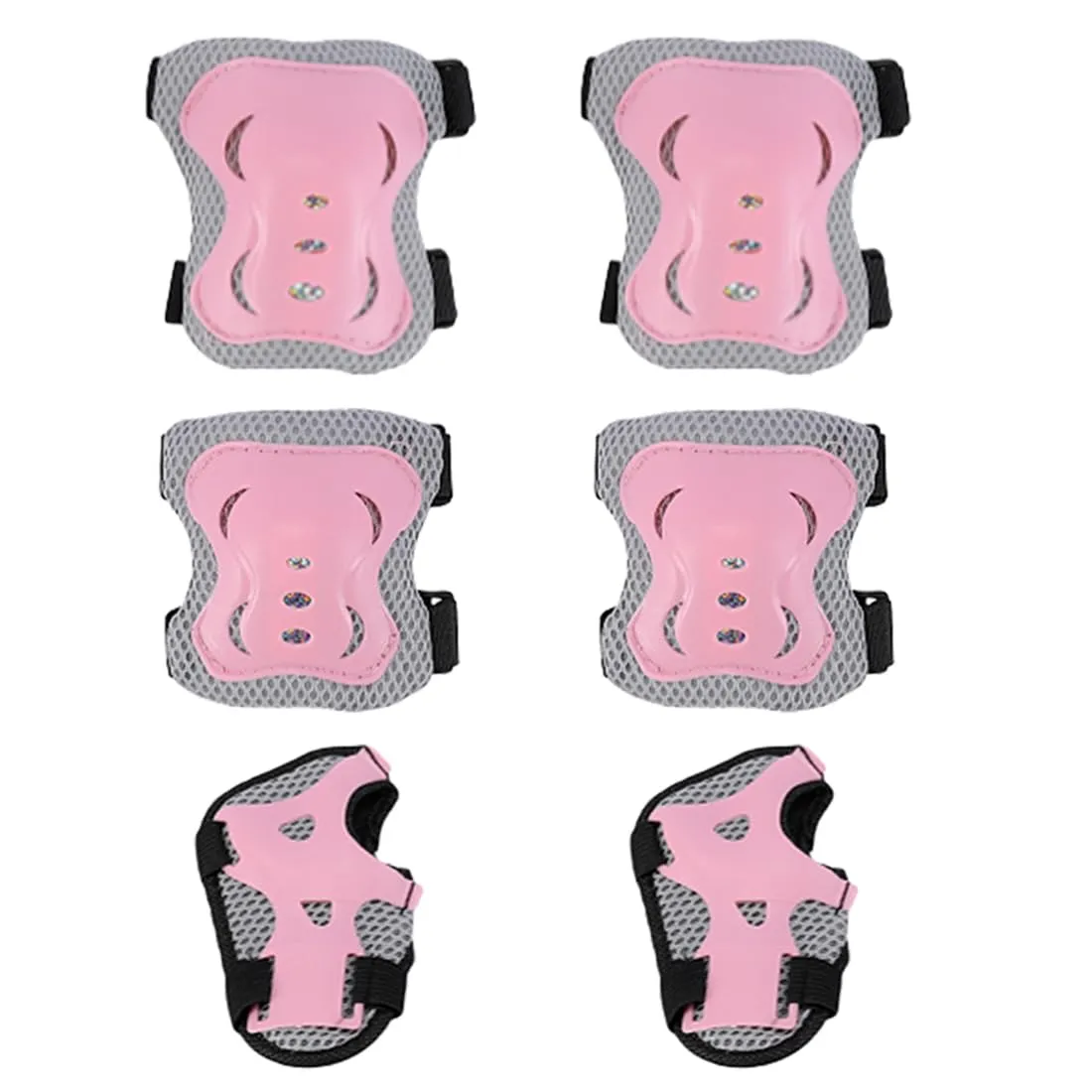 NHQZ Protezione Kit per Bambini, 6 in 1 Ginocchiere Gomitiere Tutore Polso Protezioni Set, Regolabile Attrezzatura Protettiva, Scooter e Rollerblade