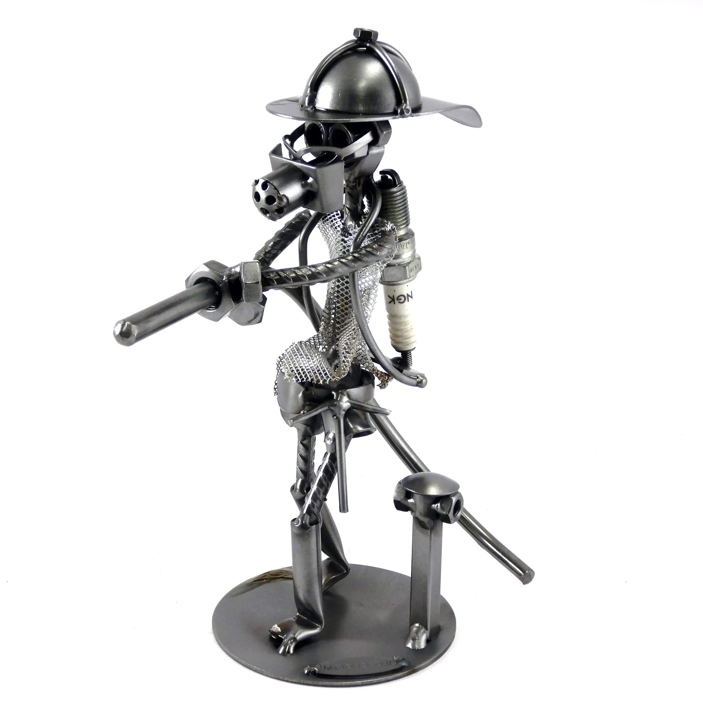 POMPIERE CON RESPIRATORE IN METALLO CON VITI BULLONI CHIODI DI METAL IDEA - IDEA REGALO ORIGINALE - 100% ARTIGIANALE - MADE IN ITALY - PERSONALIZZABILE