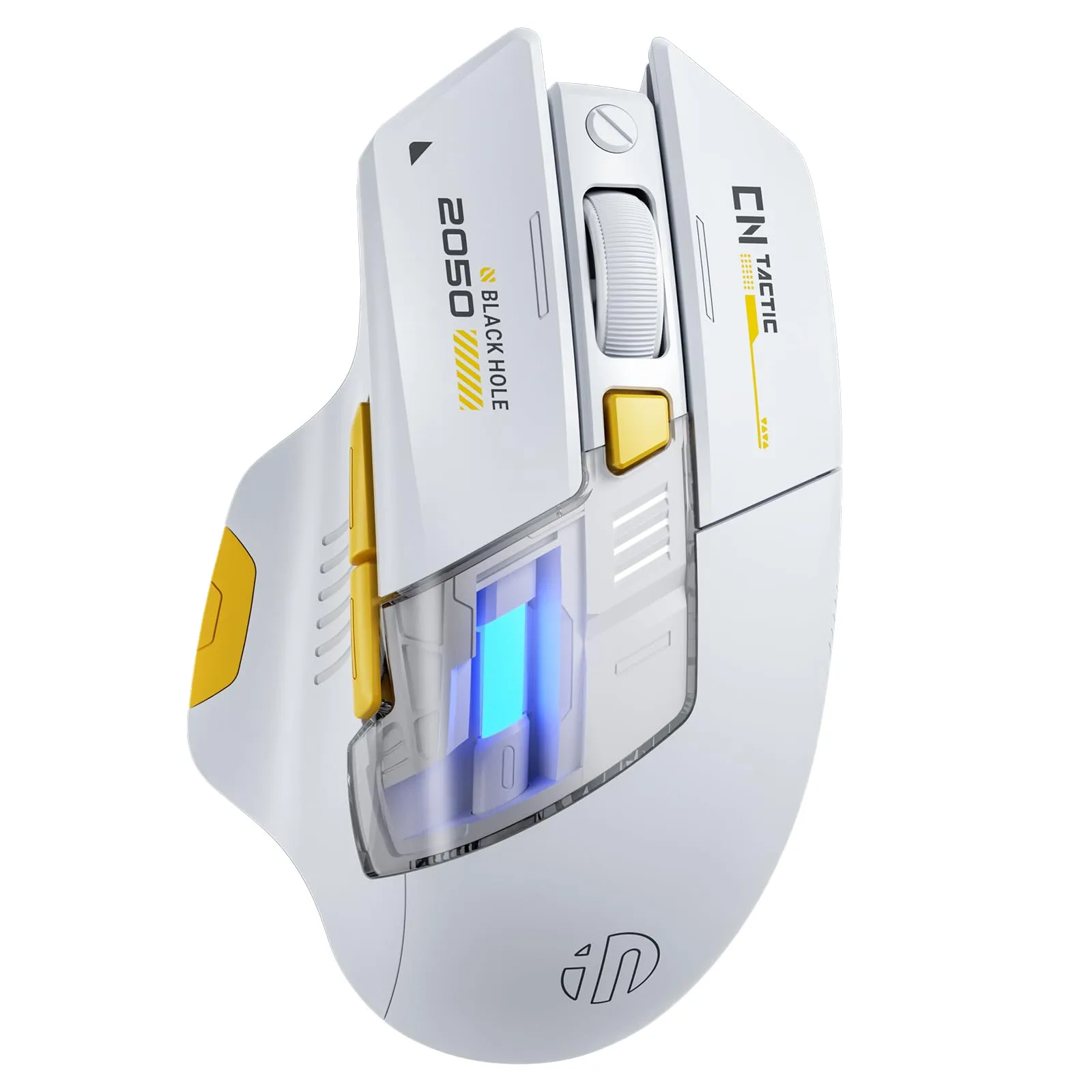 INPHIC Mouse Bluetooth, ricaricabile Tri-Mode Bluetooth 5.0/4.0 + 2.4G Wireless Mouse, 800-1600DPI Mouse portatile per computer portatile PC MacOS, 6 pulsanti, click silenzioso, batteria migliorata