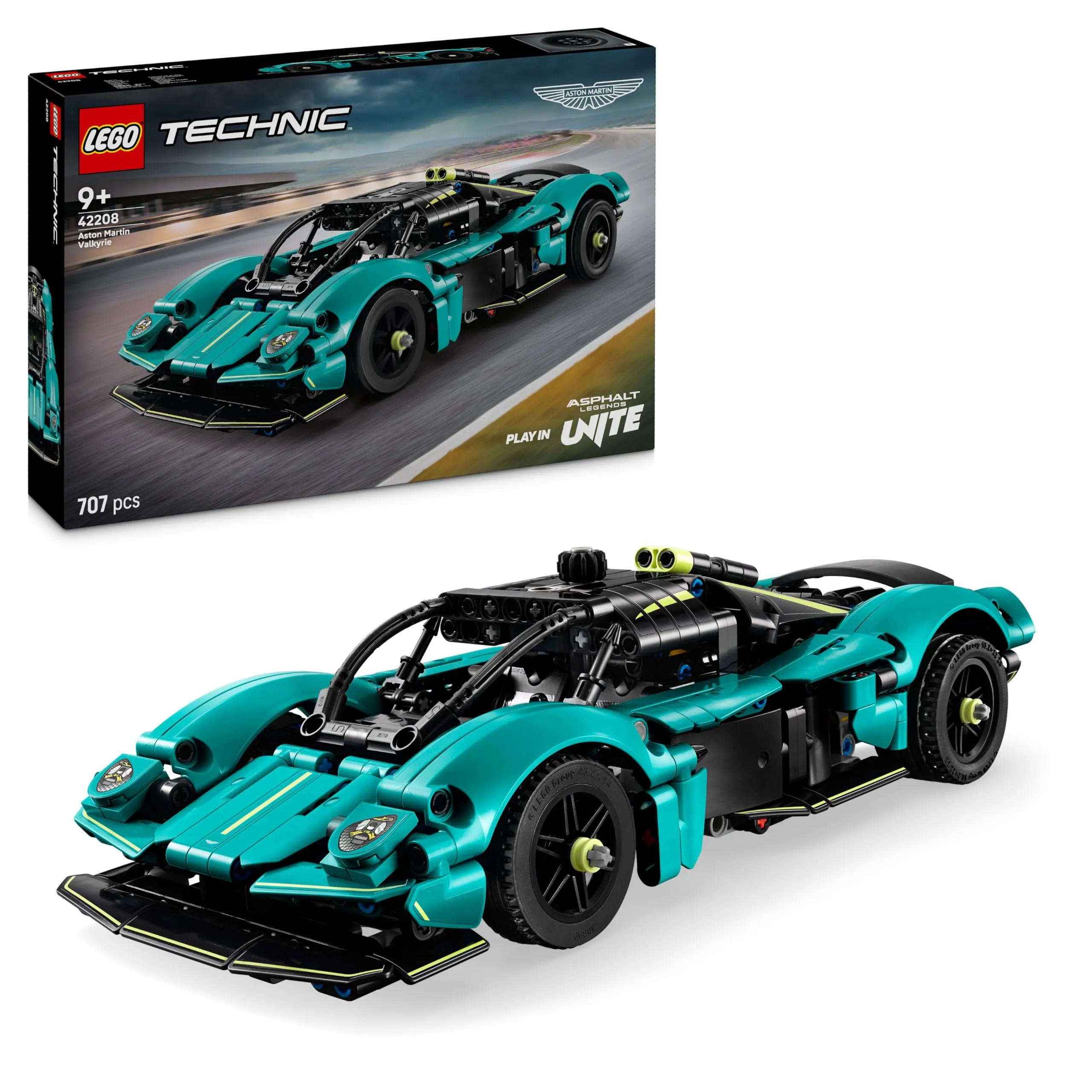 LEGO Technic Aston Martin Valkyrie - Modellino da Costruire di Auto Sportiva - Macchina Giocattolo con Motore V12 e Porte Apribili - Regalo da Collezione per Bambini e Bambine da 9 Anni in su - 42208