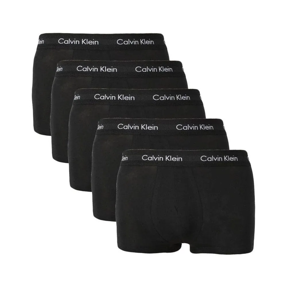 Calvin Klein Pantaloncino Boxer Uomo Confezione da 5 Cotone Elasticizzato, Nero (Black W Black WB), S