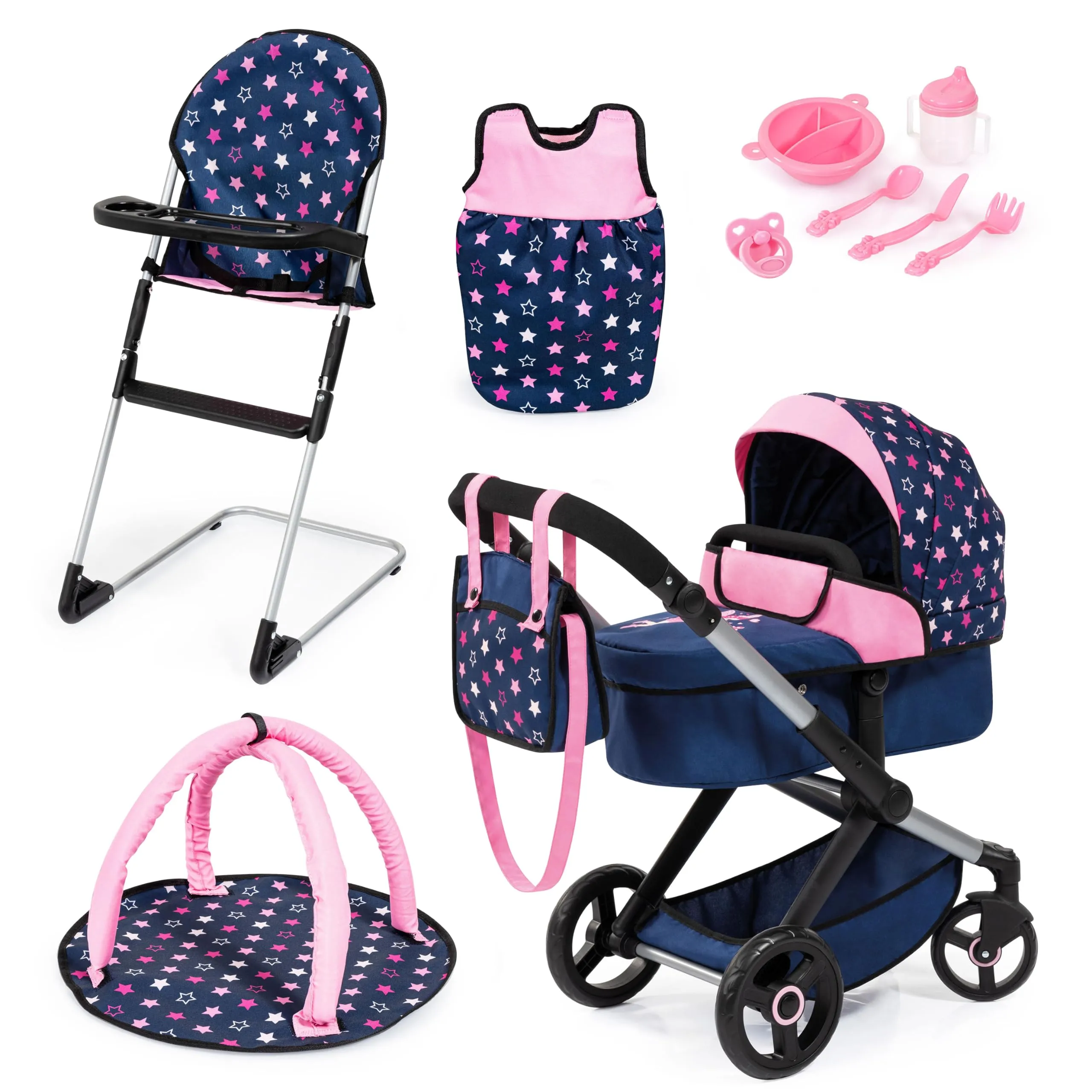 BAYER - Dolls pram Xeo deluxe set (17016AD)