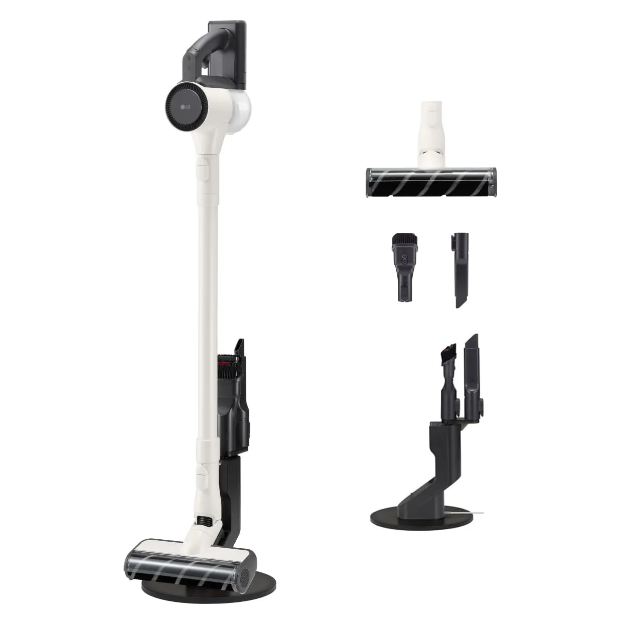 LG CordZero A9 Air, Aspirapolvere senza Fili, 150W, Autonomia 40 min, Spazzola Parquet, 2 Accessori, Autoportante, Corpo Leggero 1,97kg, Base Porta Accessori, Calming Beige