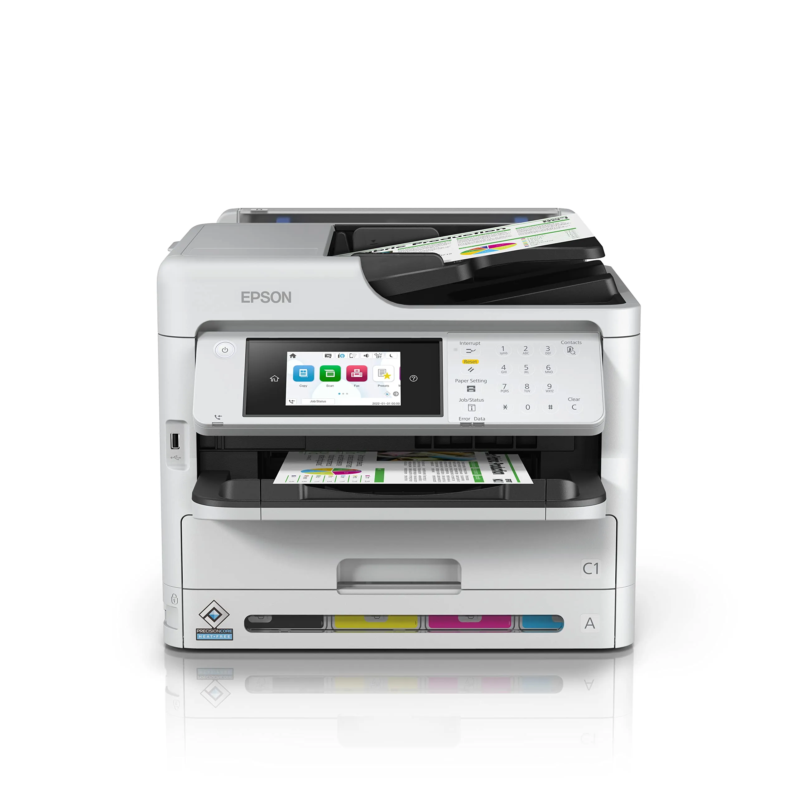 Epson Workforce WF-C5890DWF Stampante Multifunzione compatta per Gruppi di Lavoro, Ideale per Piccoli uffici e Grandi aziende, 4.800 x 1.200 dpi, 75.000 Pagine al Mese, Stampa,Scansiona,Copia,Fax