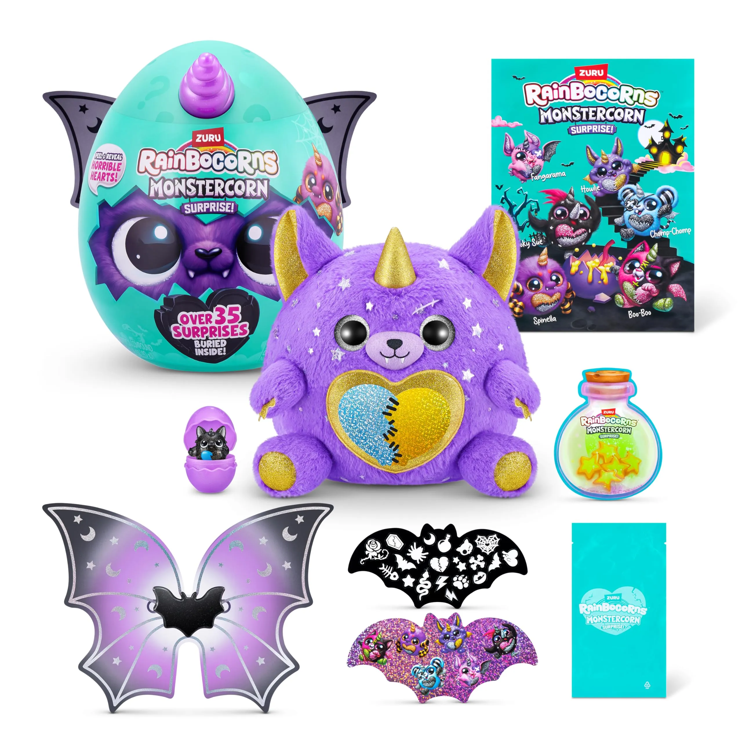Rainbocorns ZURU Monstercorn Surprise di ZURU Scatola da scoprire con peluche, Regali di mostri fantasy per bambine, gioco di fantasia con accessori da indossare, slime (Werewolf)