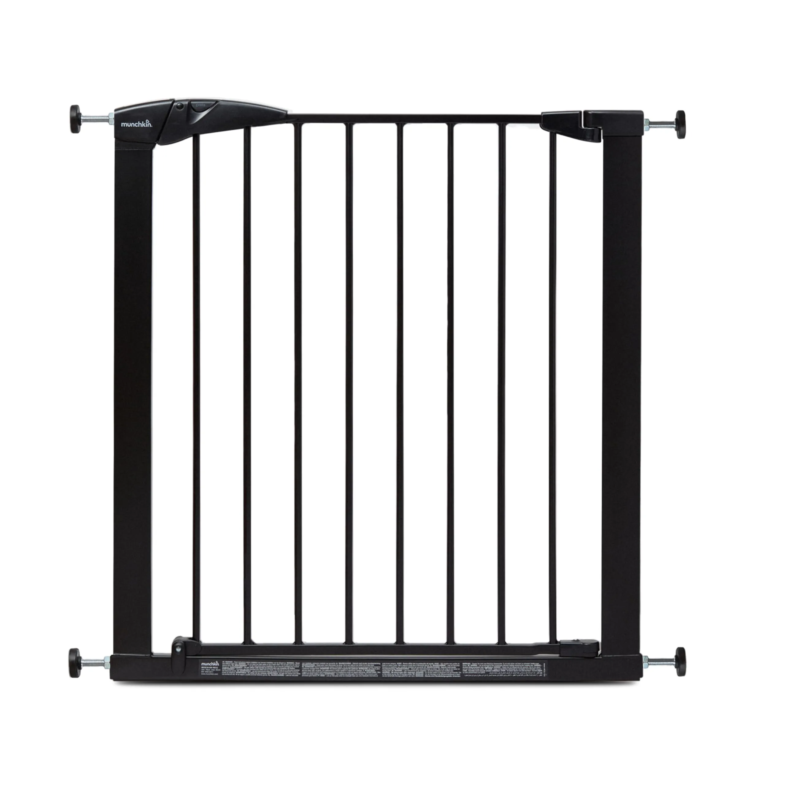 Cancello per scale Munchkin, Cancello per scale Pressure Fit Baby o Dog Gate, Cancello per bambini senza viti facile da installare, 76-82 cm, nero