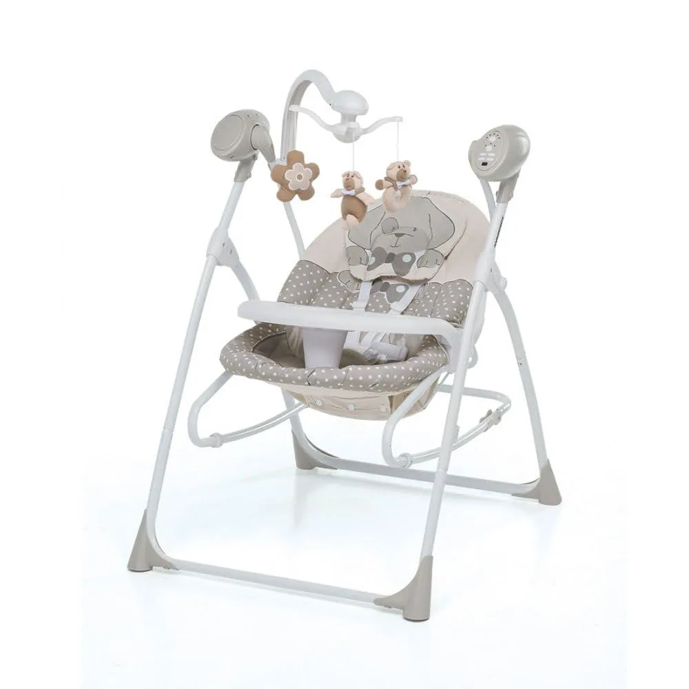 Foppapedretti Sdraietta Altalena Carillon, Dondolo Musicale con diverse Melodie, per Bambini dalla nascita a 9 Kg, Dispositivo di Movimento della seduta, Telecomando per attivazione a distanza, Puppy