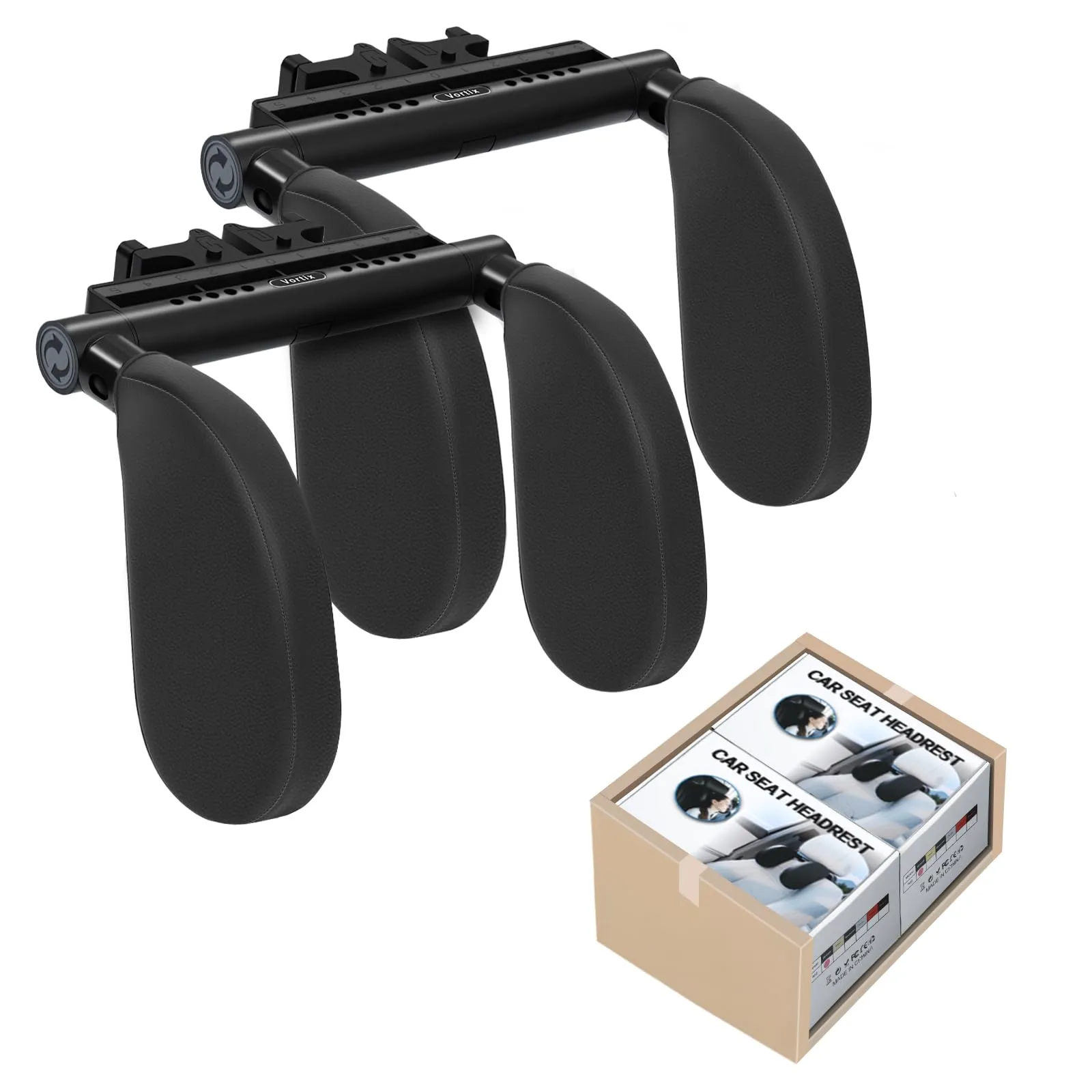 Poggiatesta Auto Bambini & Adulti | Cuscino da Viaggio Bambini per Dormire | Supporto Cervicale Auto in Memory Foam | Regolabile per Sedile Posteriore (Nuovo 2025) (Nero X 1)